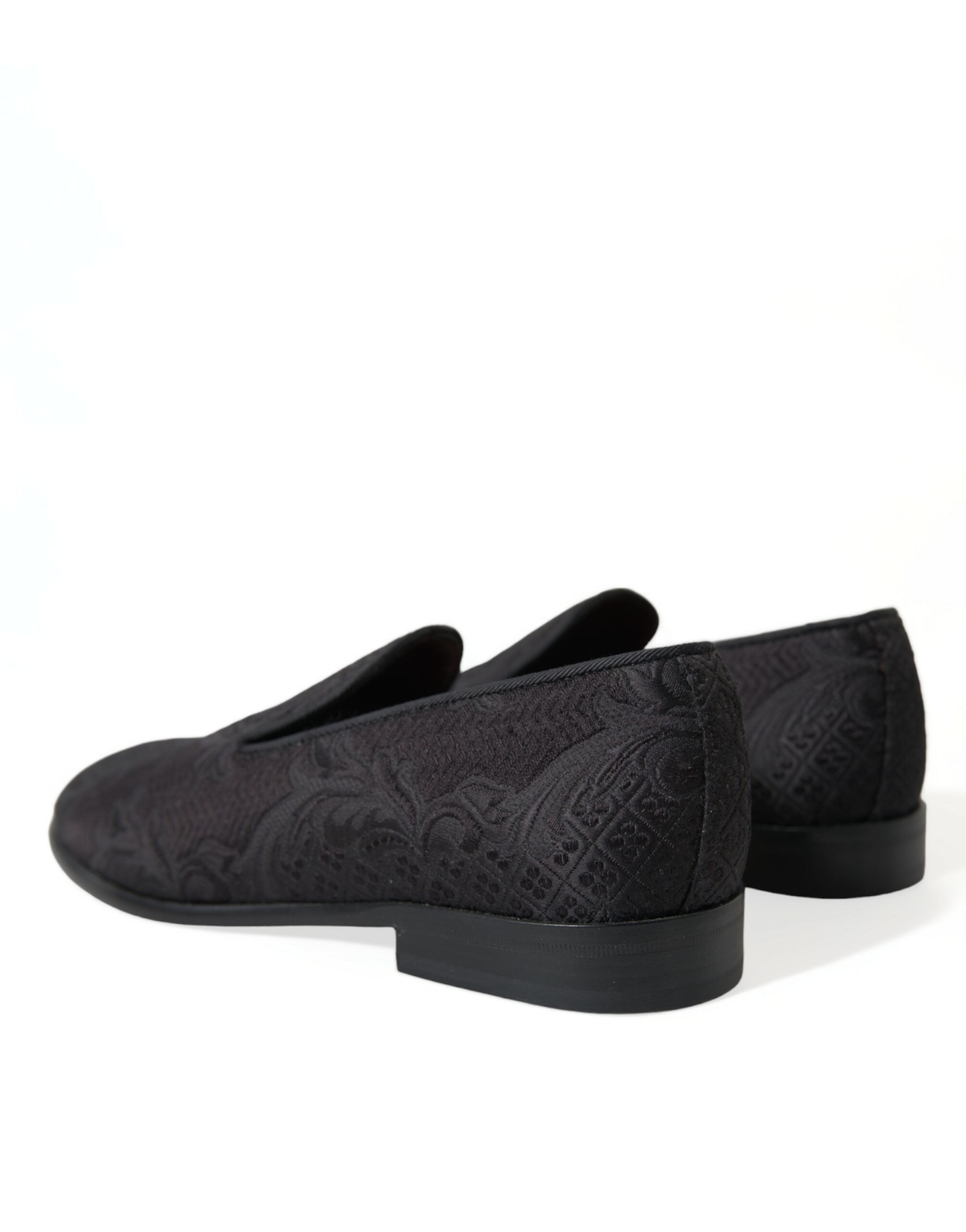 Zapatos de vestir tipo mocasín con brocado negro de Dolce & Gabbana para hombre-4
