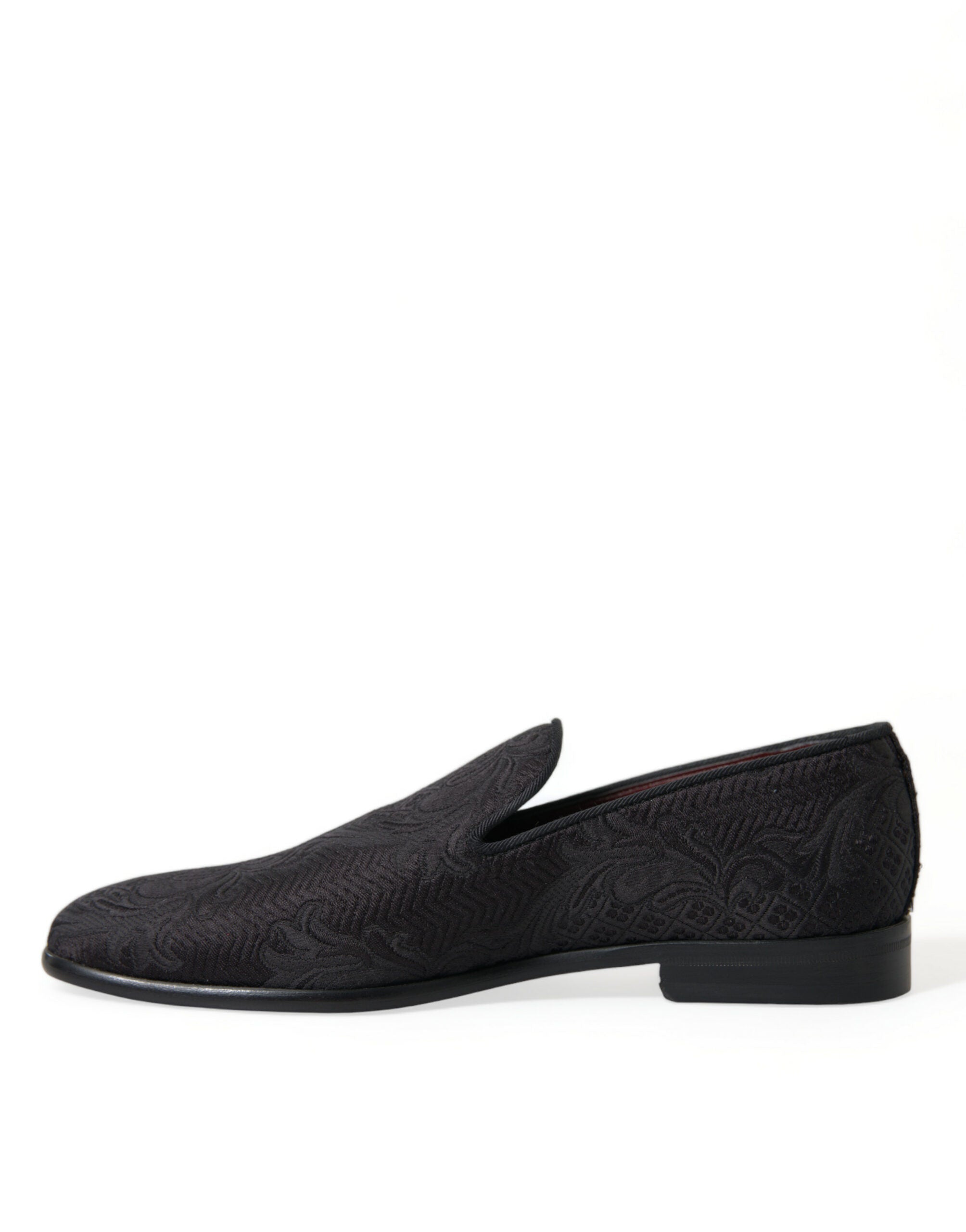 Zapatos de vestir tipo mocasín con brocado negro de Dolce & Gabbana para hombre-5