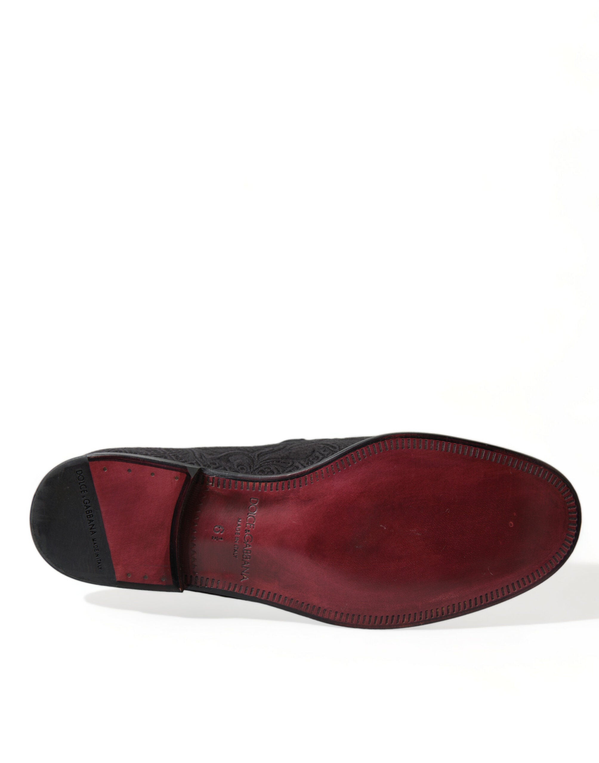 Zapatos de vestir tipo mocasín con brocado negro de Dolce & Gabbana para hombre-6