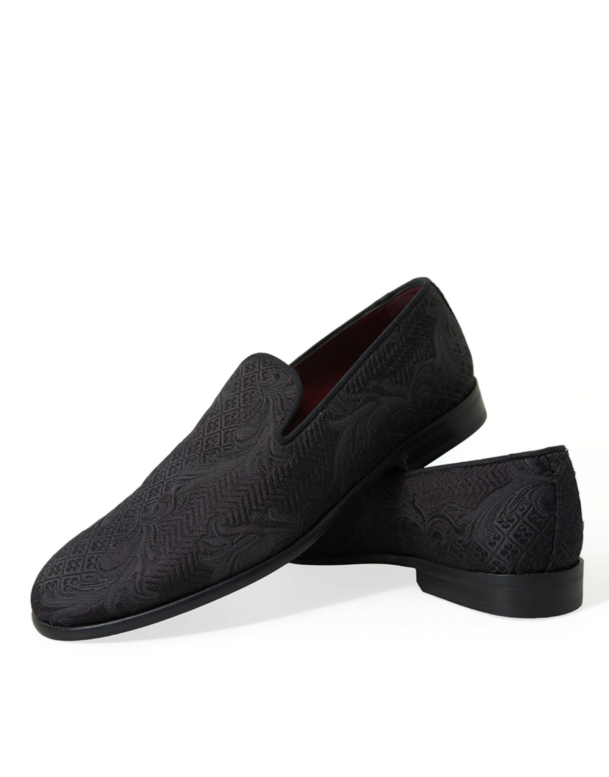 Zapatos de vestir tipo mocasín con brocado negro de Dolce & Gabbana para hombre-7