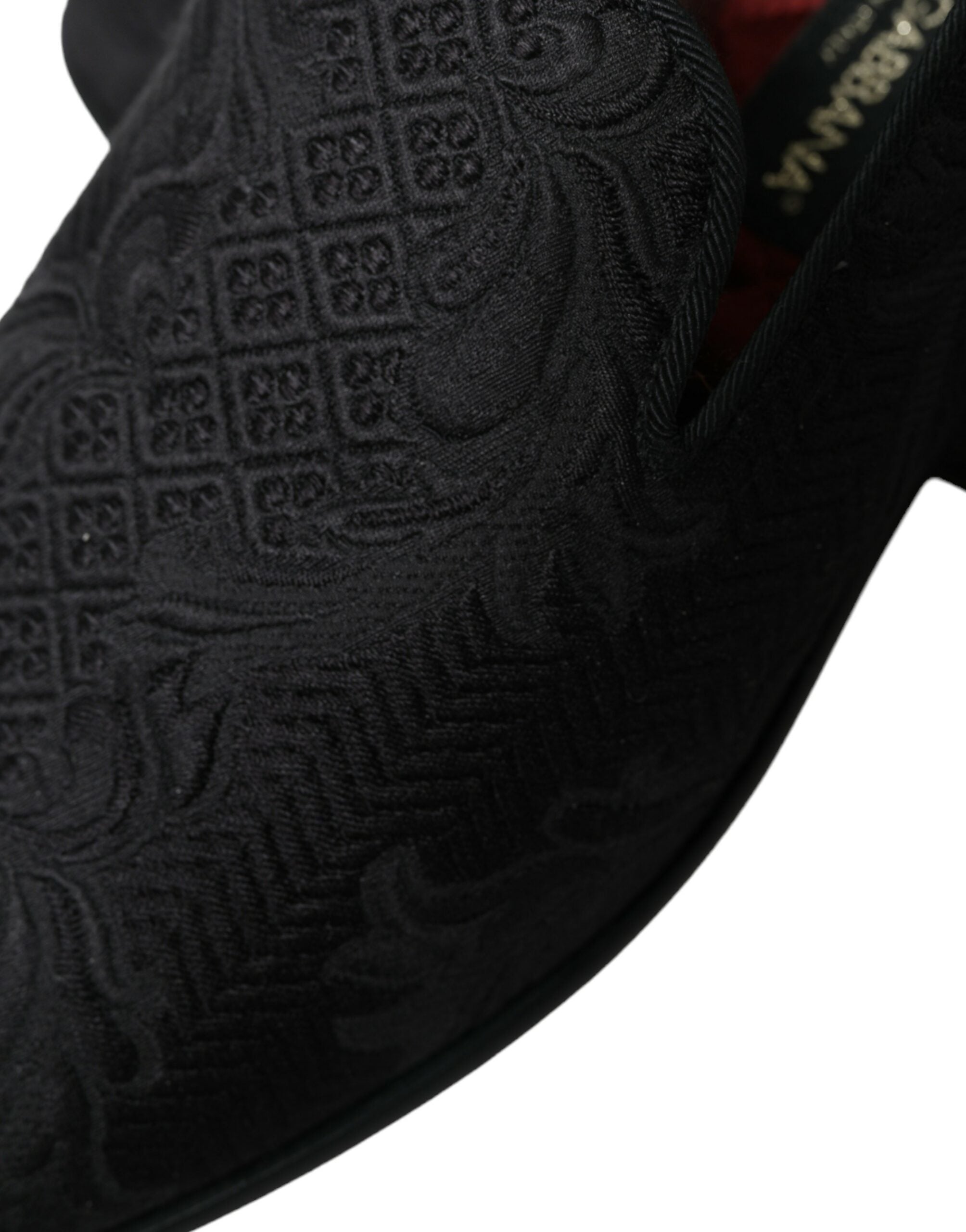 Zapatos de vestir tipo mocasín con brocado negro de Dolce & Gabbana para hombre-8