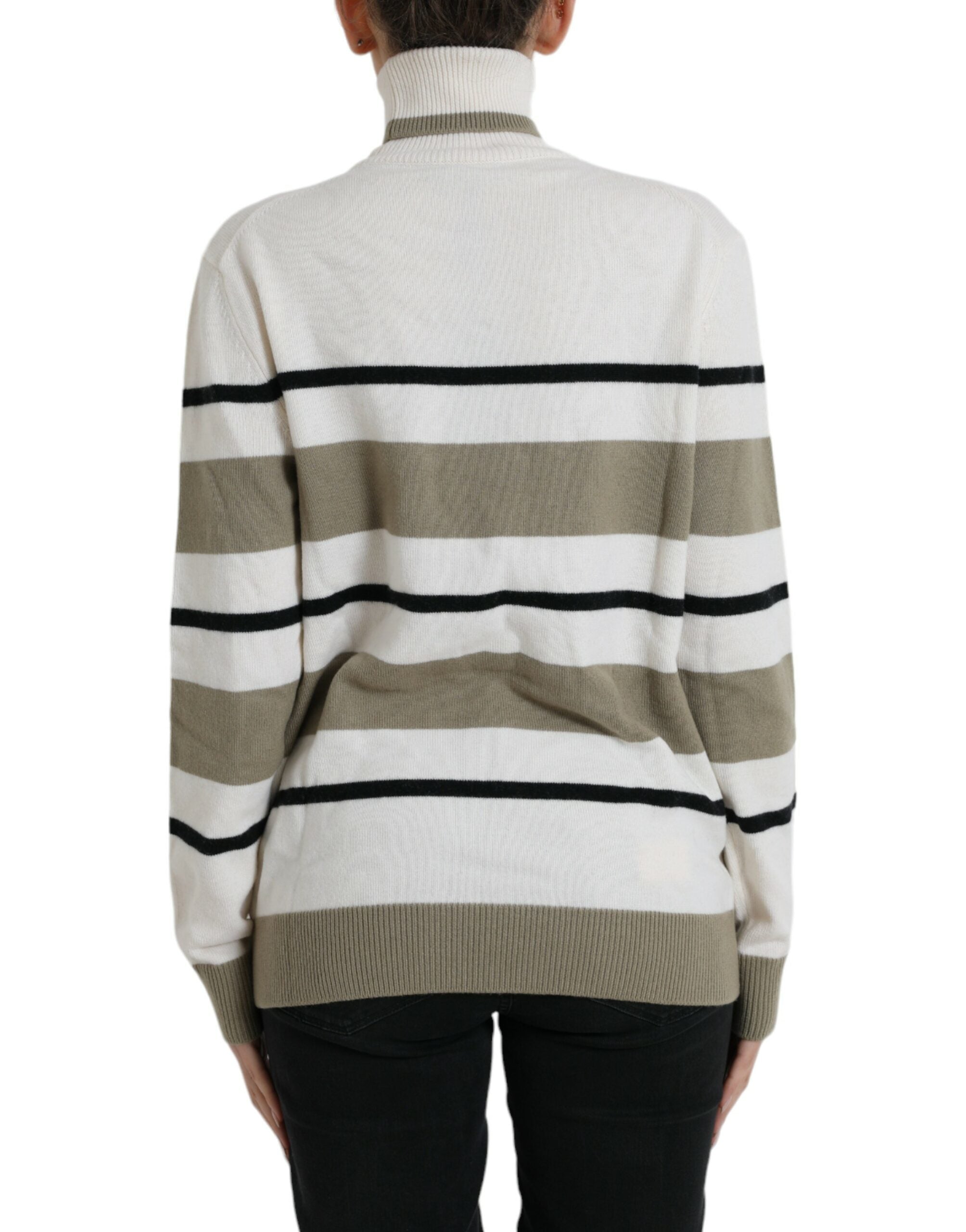 Dolce & Gabbana multicoloured striped wool sweater with logo-3