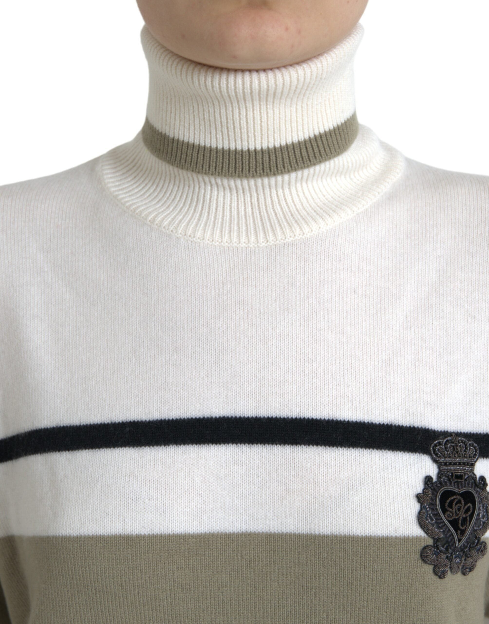 Dolce & Gabbana multicoloured striped wool sweater with logo-4