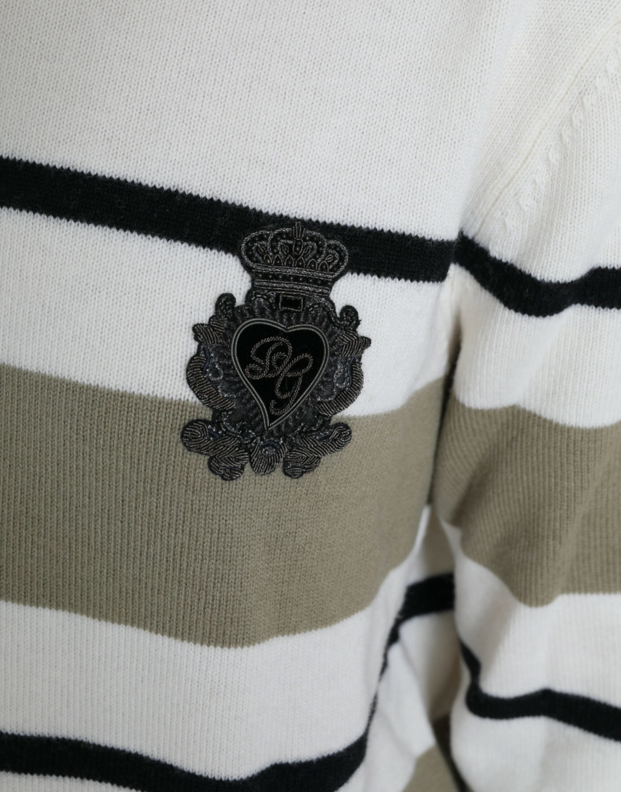 Dolce & Gabbana multicoloured striped wool sweater with logo-5