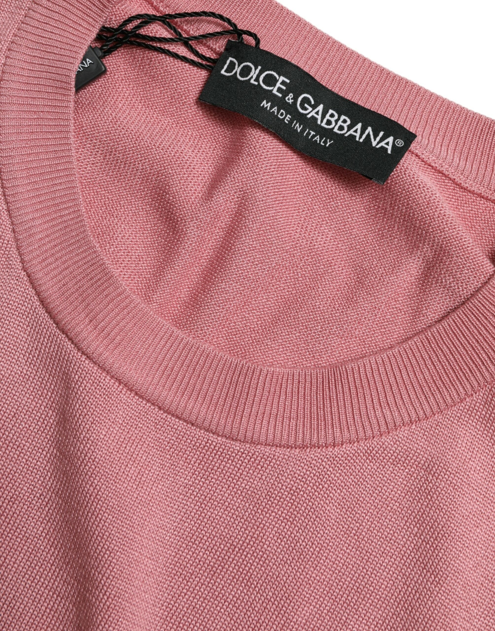 Dolce & Gabbana Top rosa sin mangas con cuello redondo-7