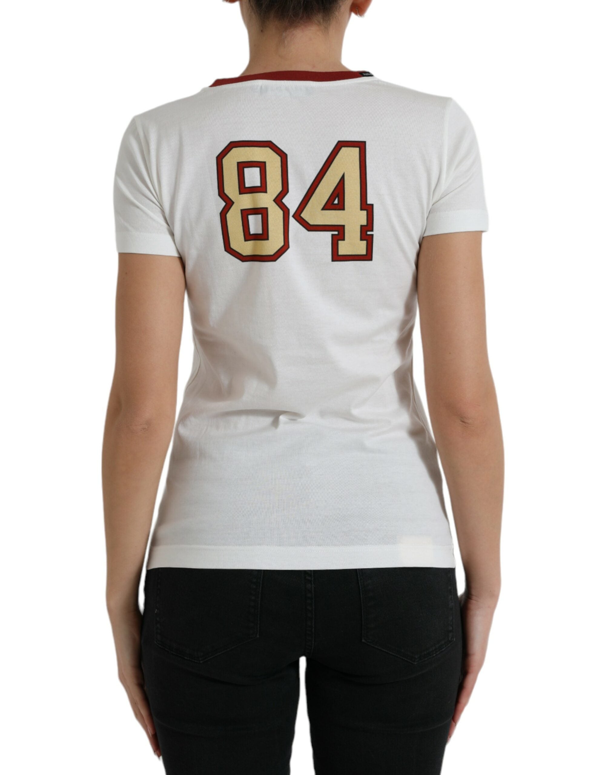 Dolce & Gabbana White Bring Me To The Moon T-shirt Top-3