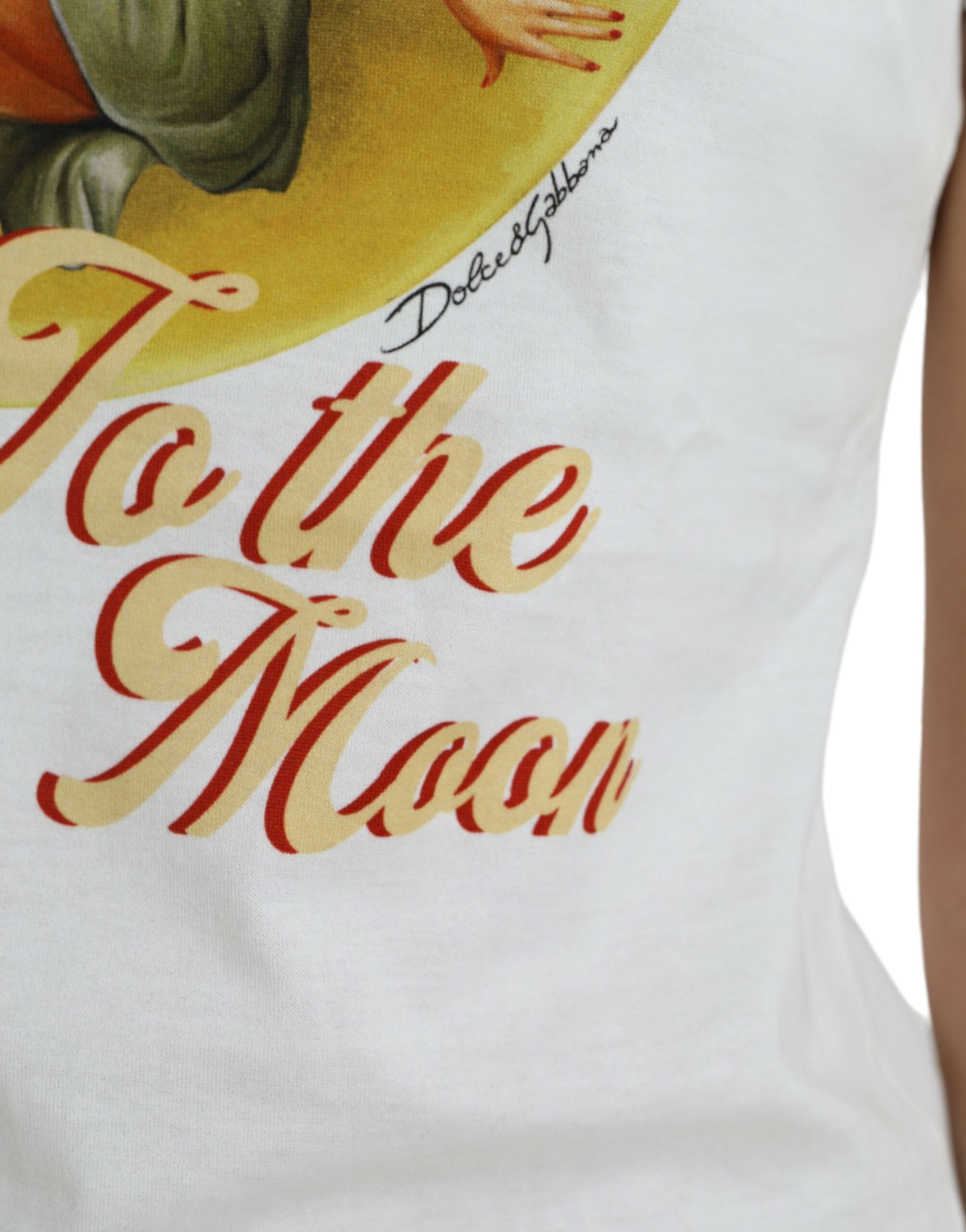 Dolce & Gabbana White Bring Me To The Moon T-shirt Top-5
