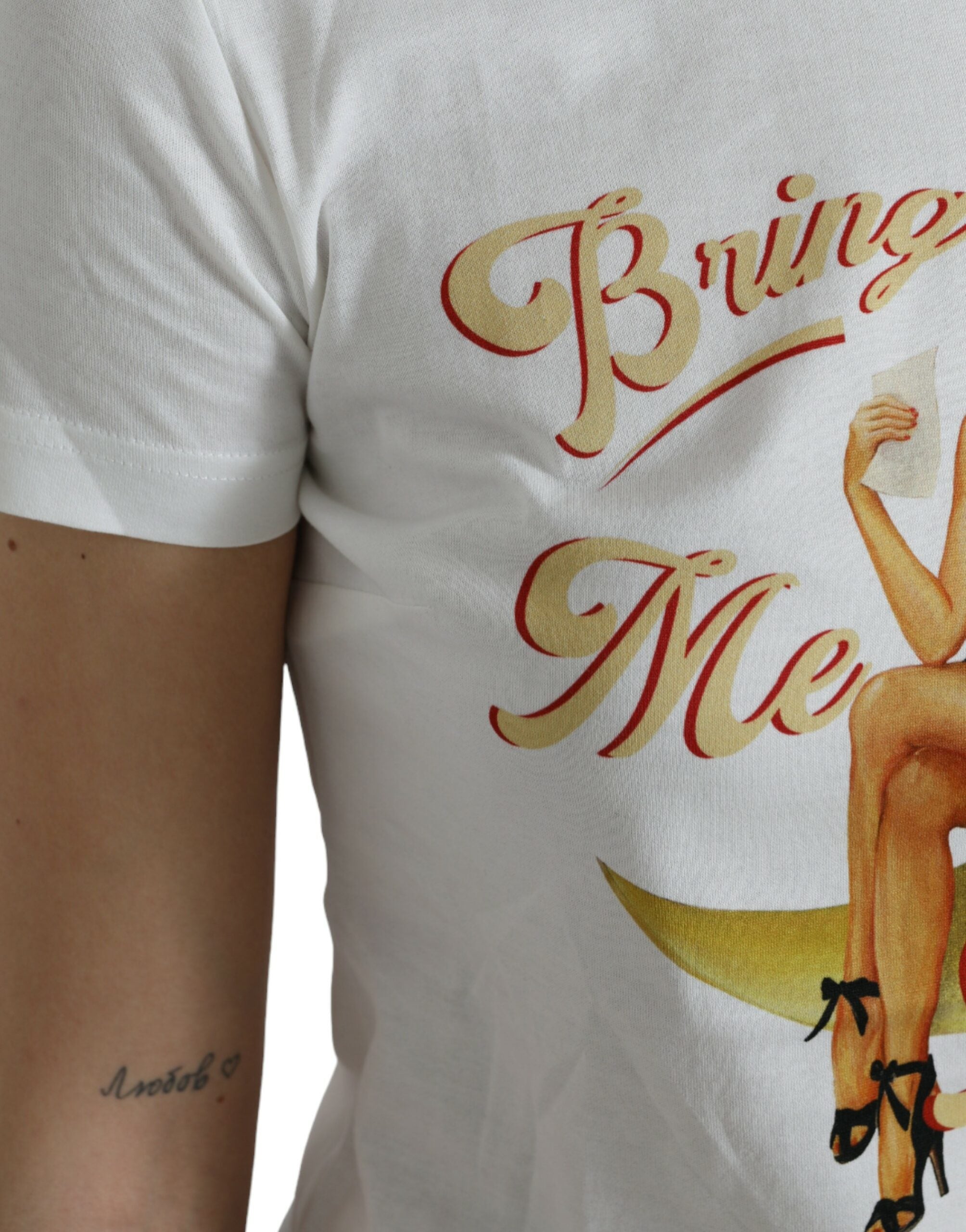 Dolce & Gabbana White Bring Me To The Moon T-shirt Top-6