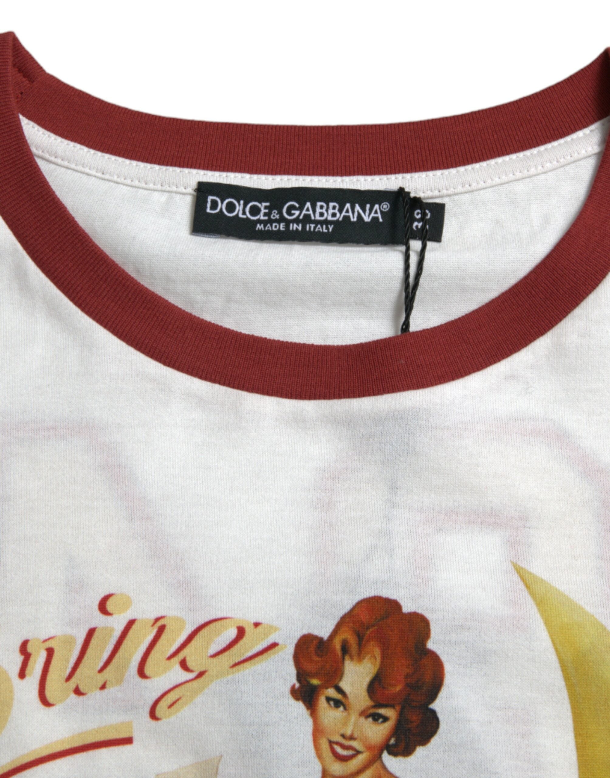 Dolce & Gabbana White Bring Me To The Moon T-shirt Top-7