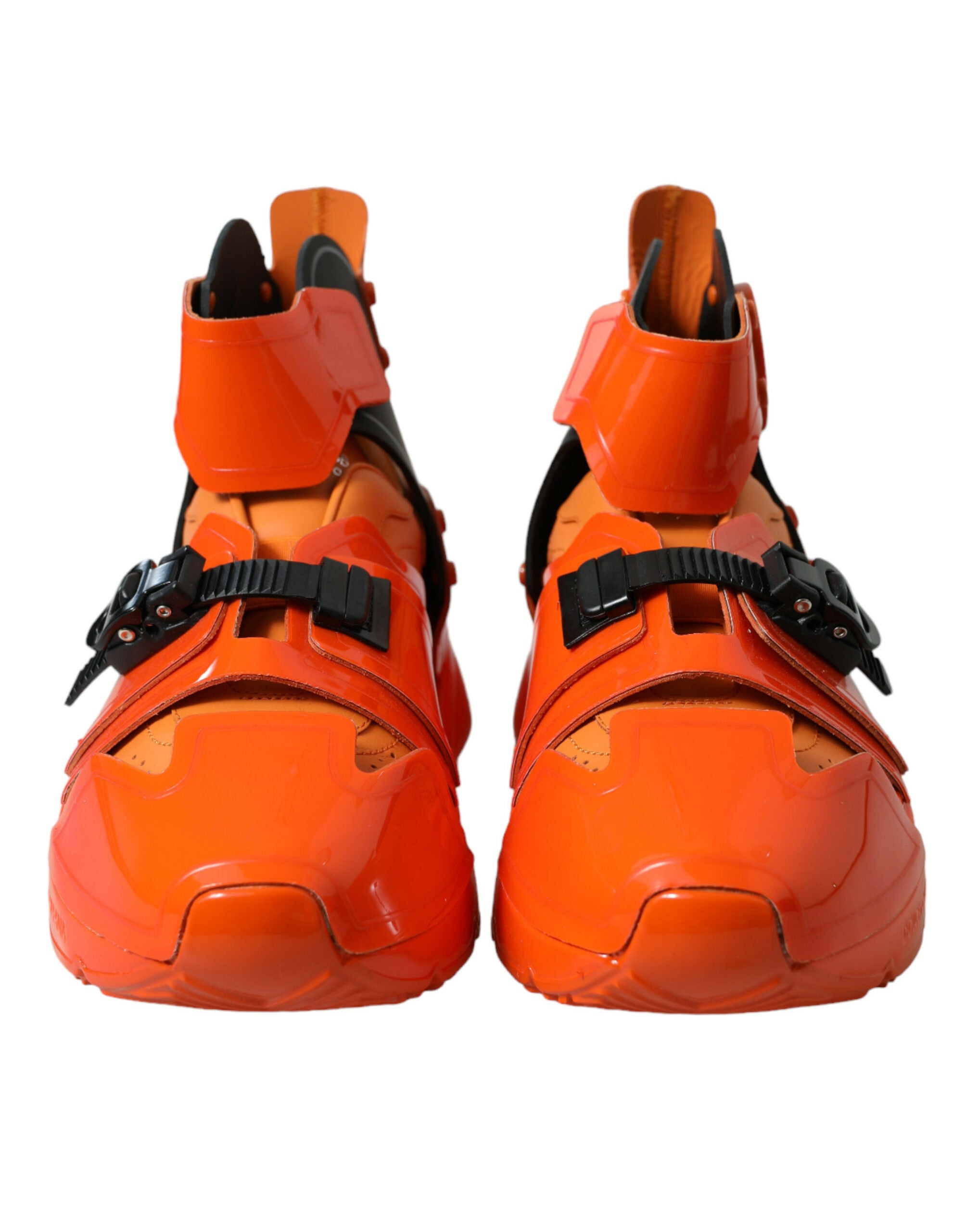 Dolce & Gabbana Orange Multi Panel Chunky High Top Sneakers Shoes-2