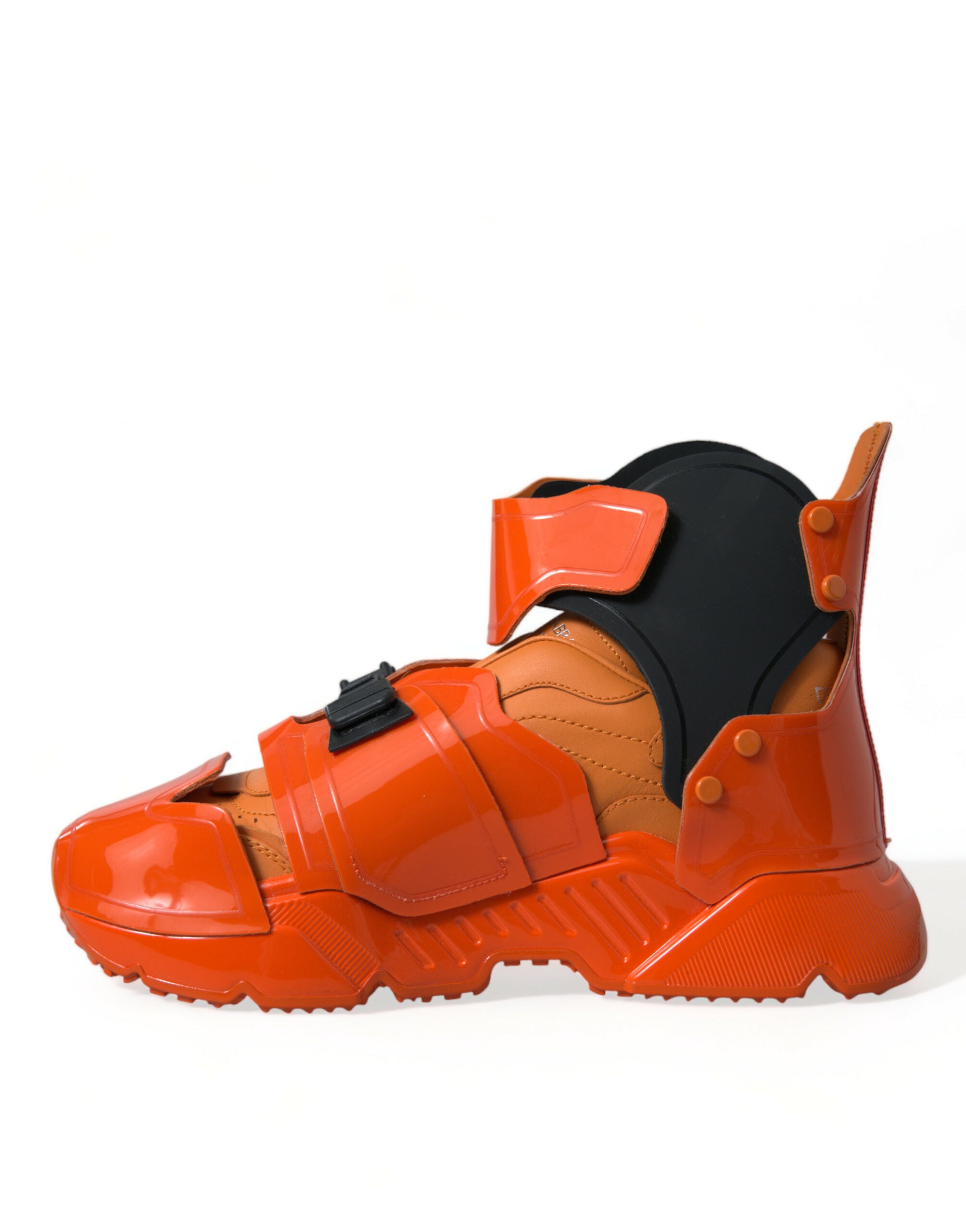 Dolce & Gabbana Orange Multi Panel Chunky High Top Sneakers Shoes-5