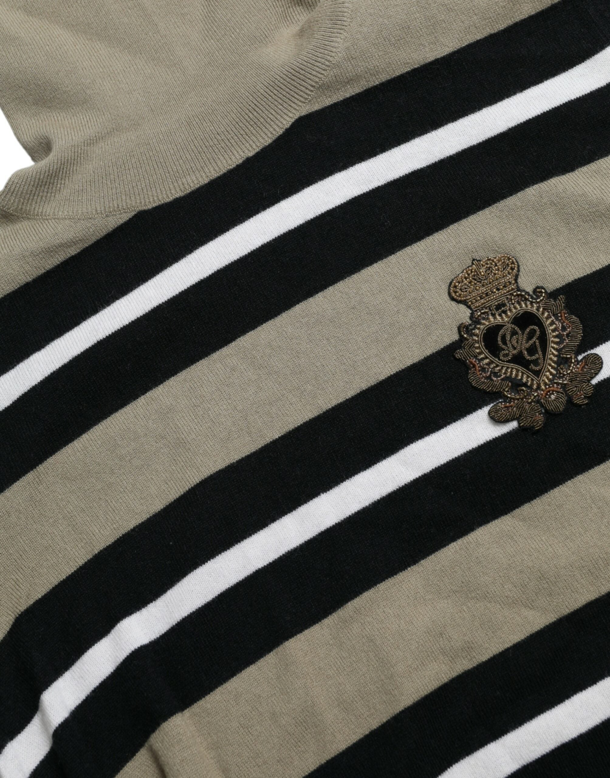 Dolce & Gabbana Mehrfarbig gestreifter Pullover aus Wolle mit Logo-6