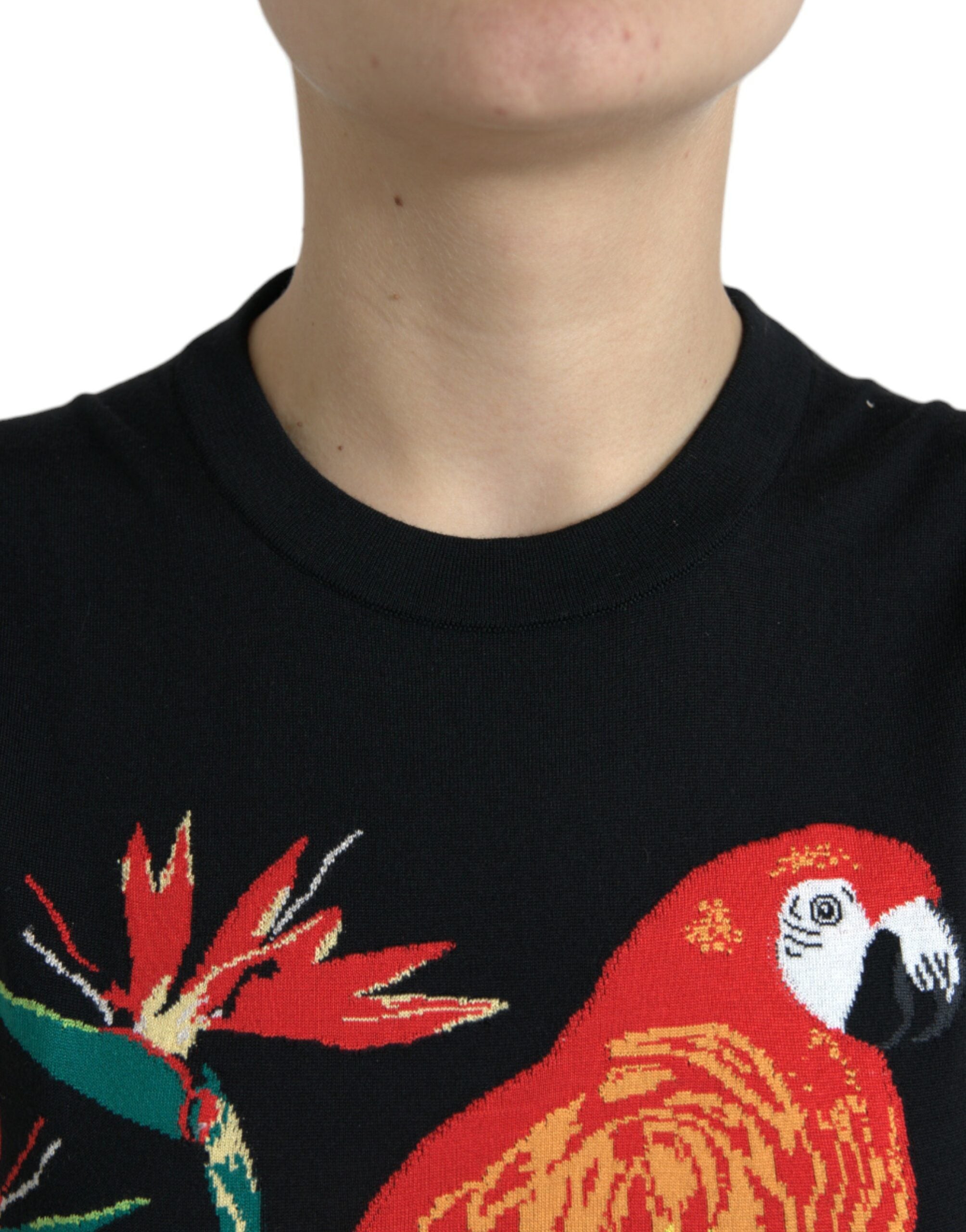 Camiseta sin mangas con cuello redondo y estampado de jungla negra de Dolce & Gabbana-4
