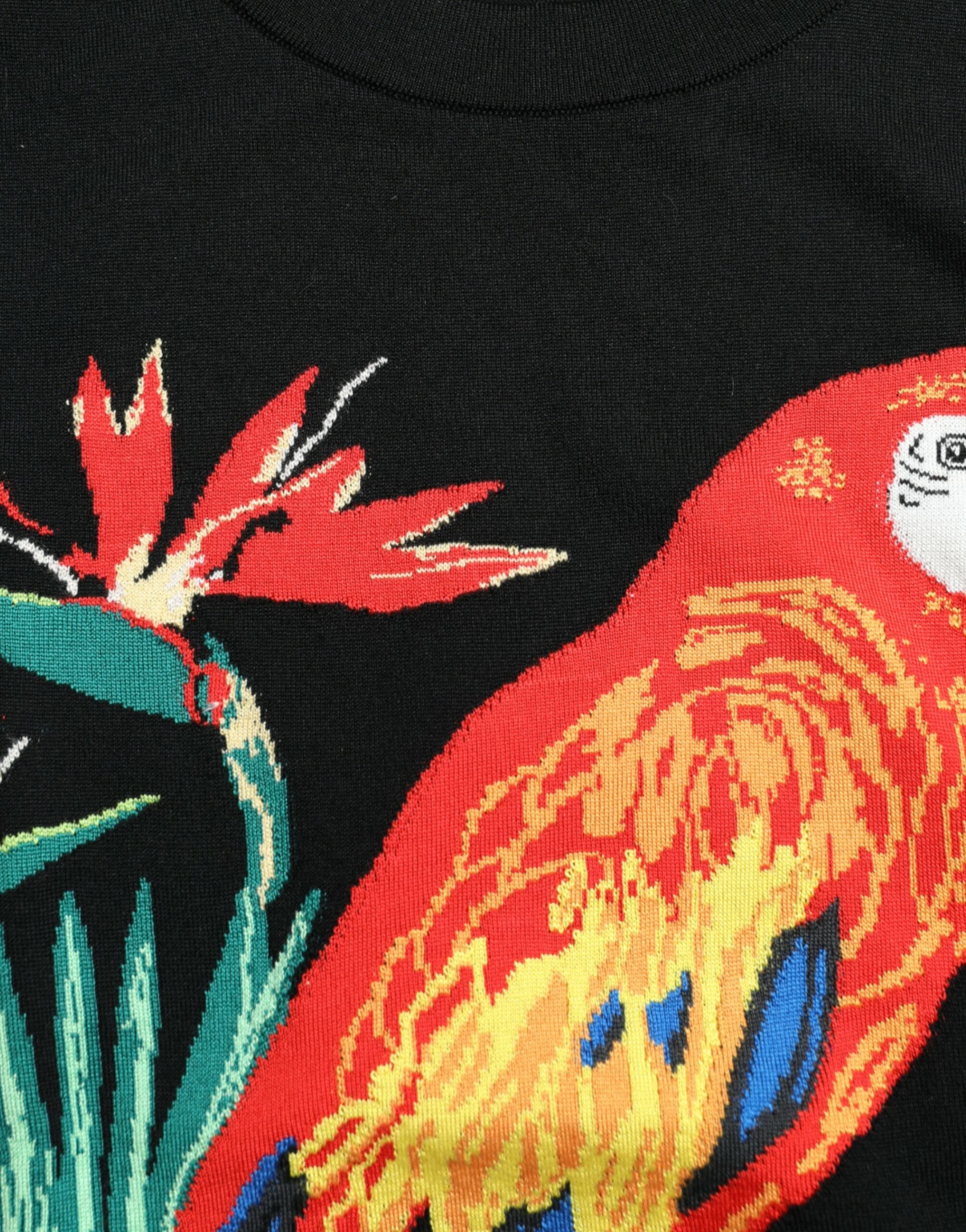 Camiseta sin mangas con cuello redondo y estampado de jungla negra de Dolce & Gabbana-6