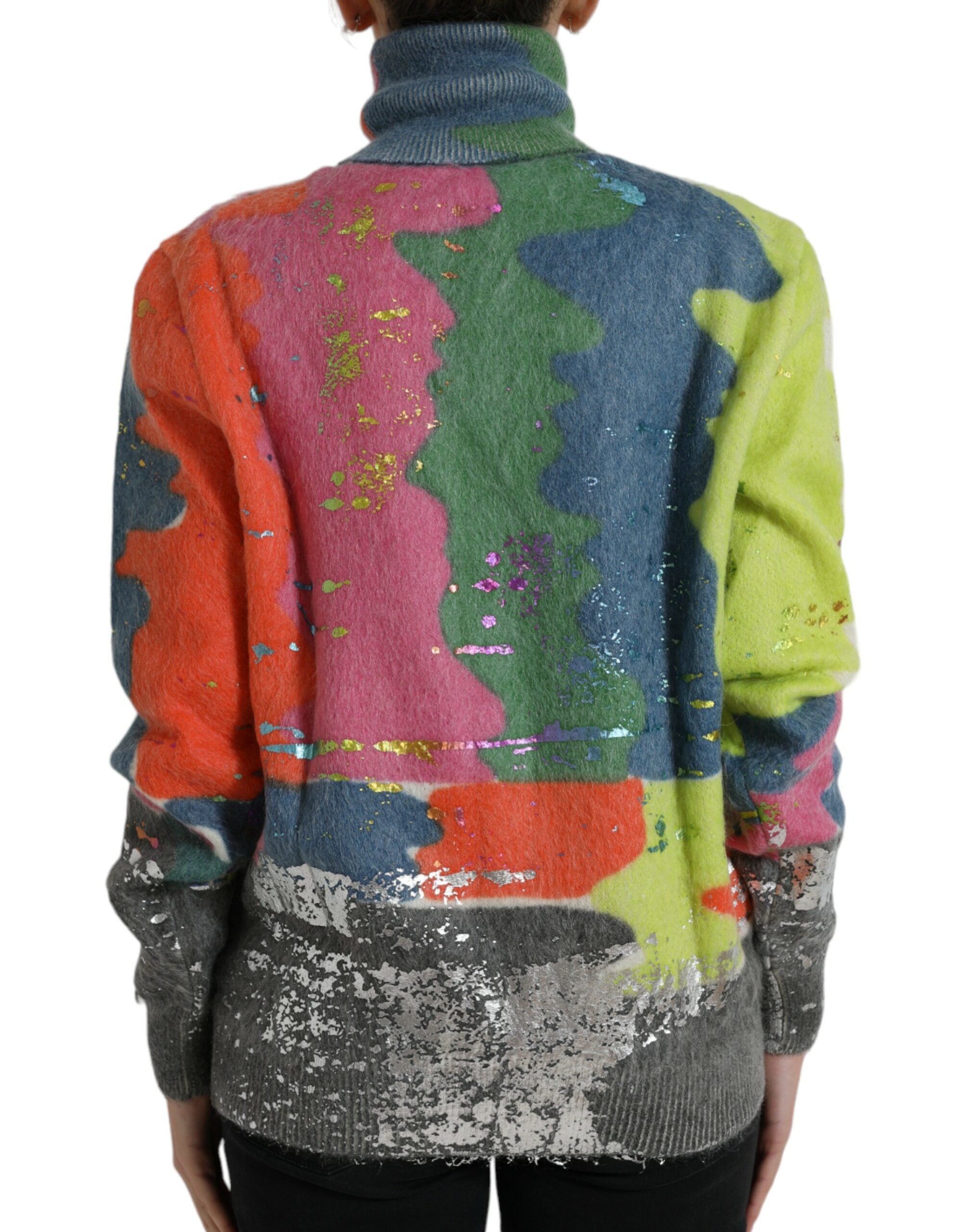 Dolce & Gabbana Multicolor Mohair Turtleneck Sweater-3