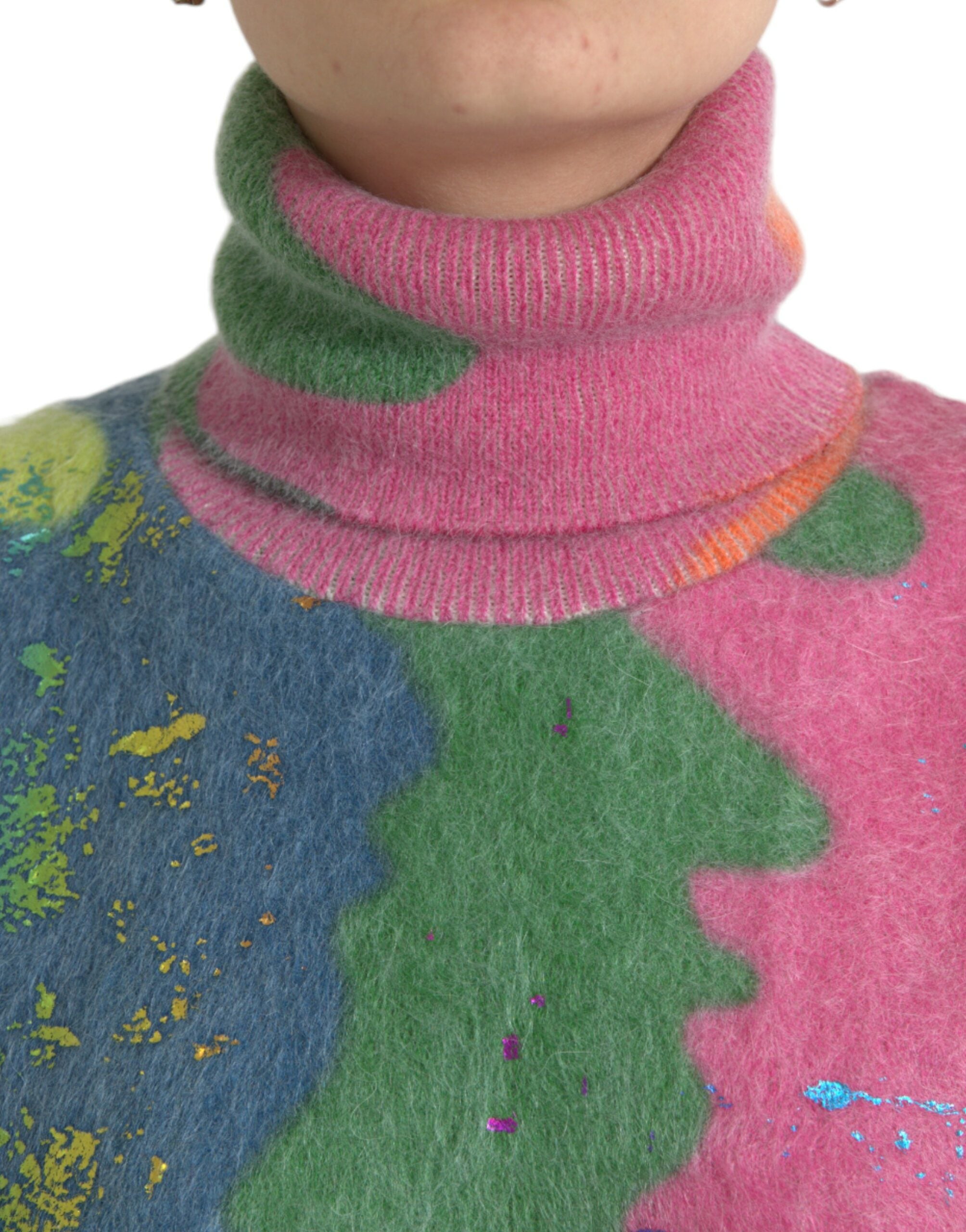 Dolce & Gabbana Multicolor Mohair Turtleneck Sweater-4