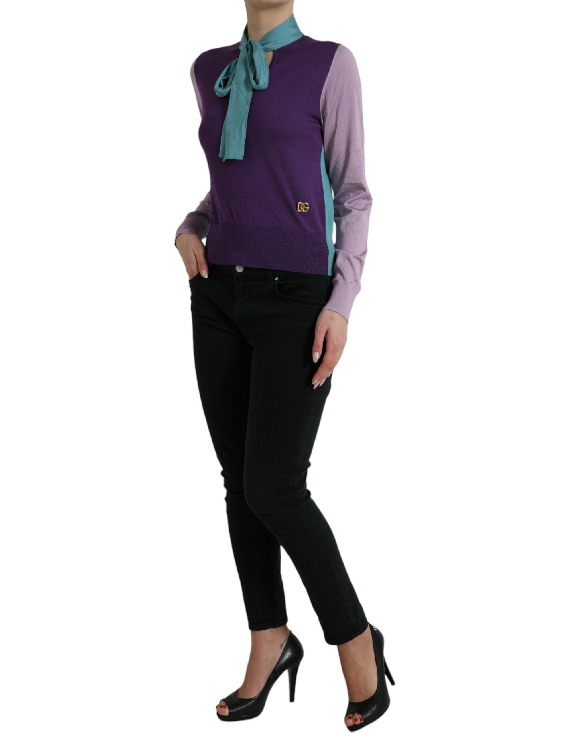Dolce & Gabbana Multicolor Pullover with Bow Fastening-2