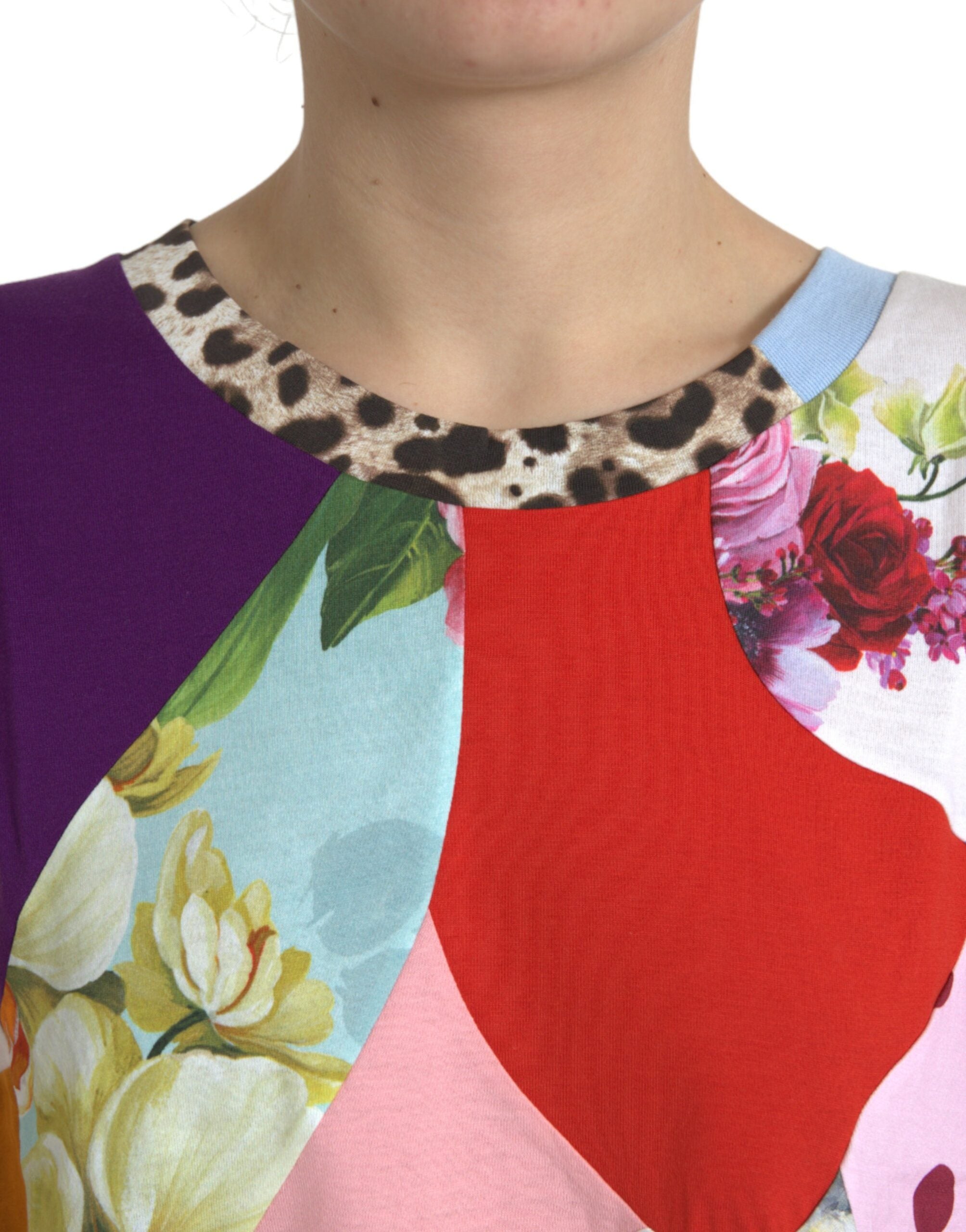 Dolce & Gabbana Multicolor Patchwork Cotton Silk Blouse Top-4