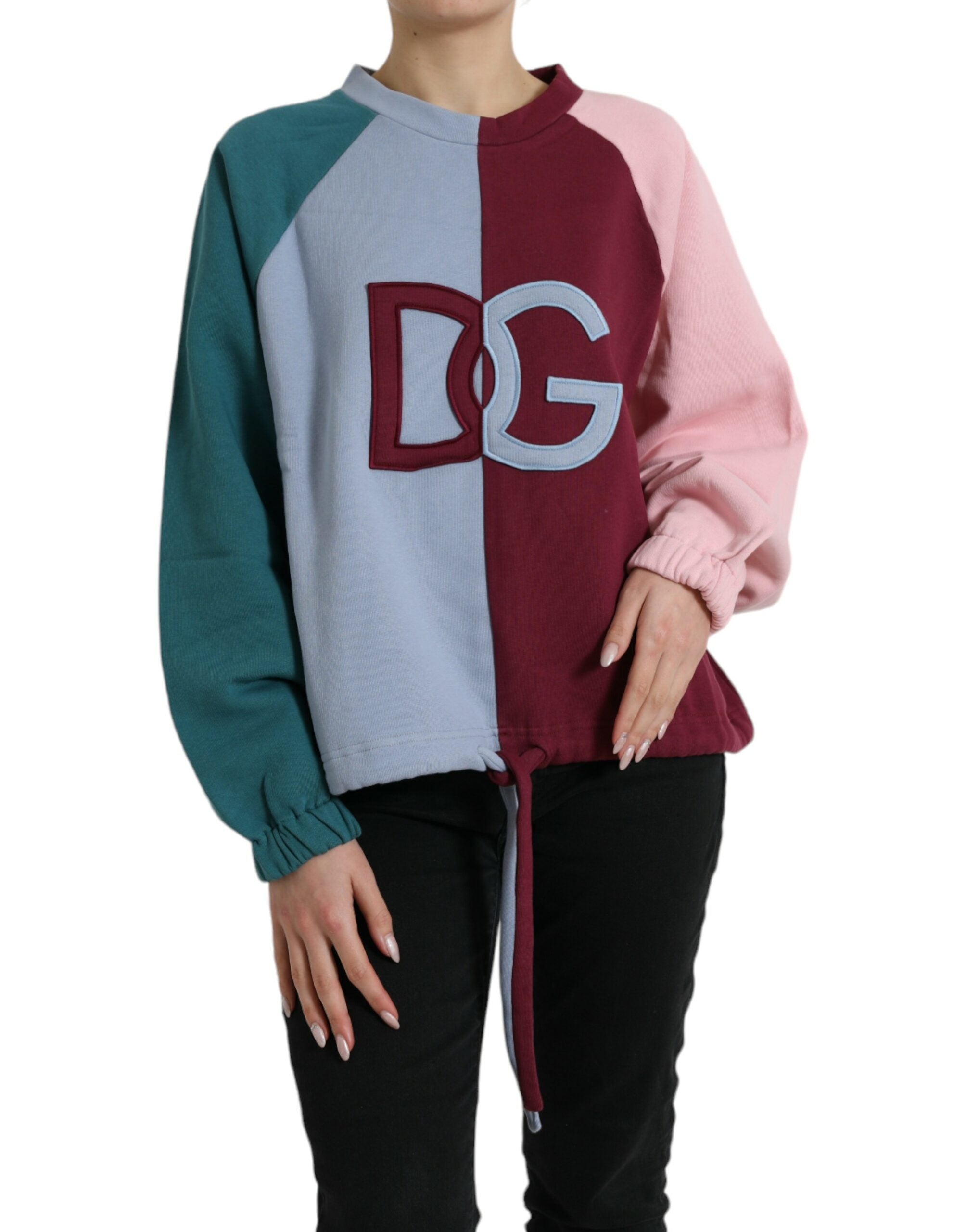 Dolce & Gabbana Multicolor Cotton Crew Neck Sweater-1