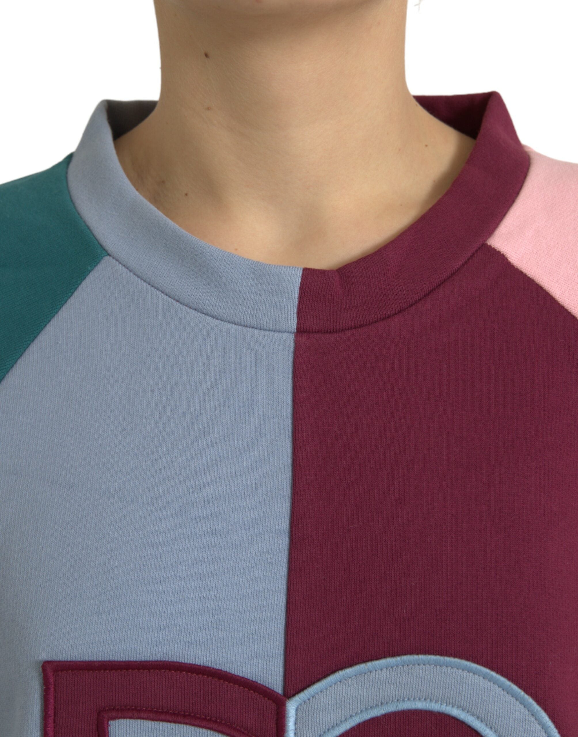 Dolce & Gabbana Multicolor Cotton Crew Neck Sweater-4