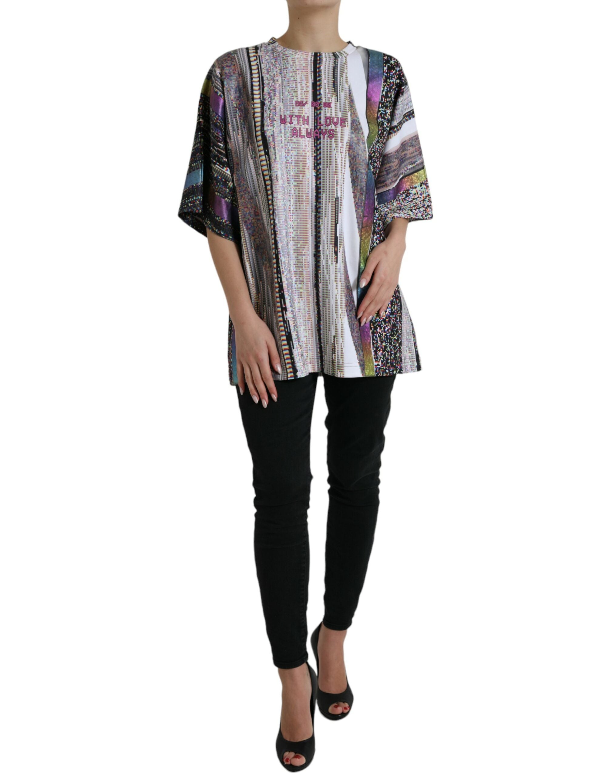 Camiseta multicolor con estampado "With Love Always" de Dolce & Gabbana-1