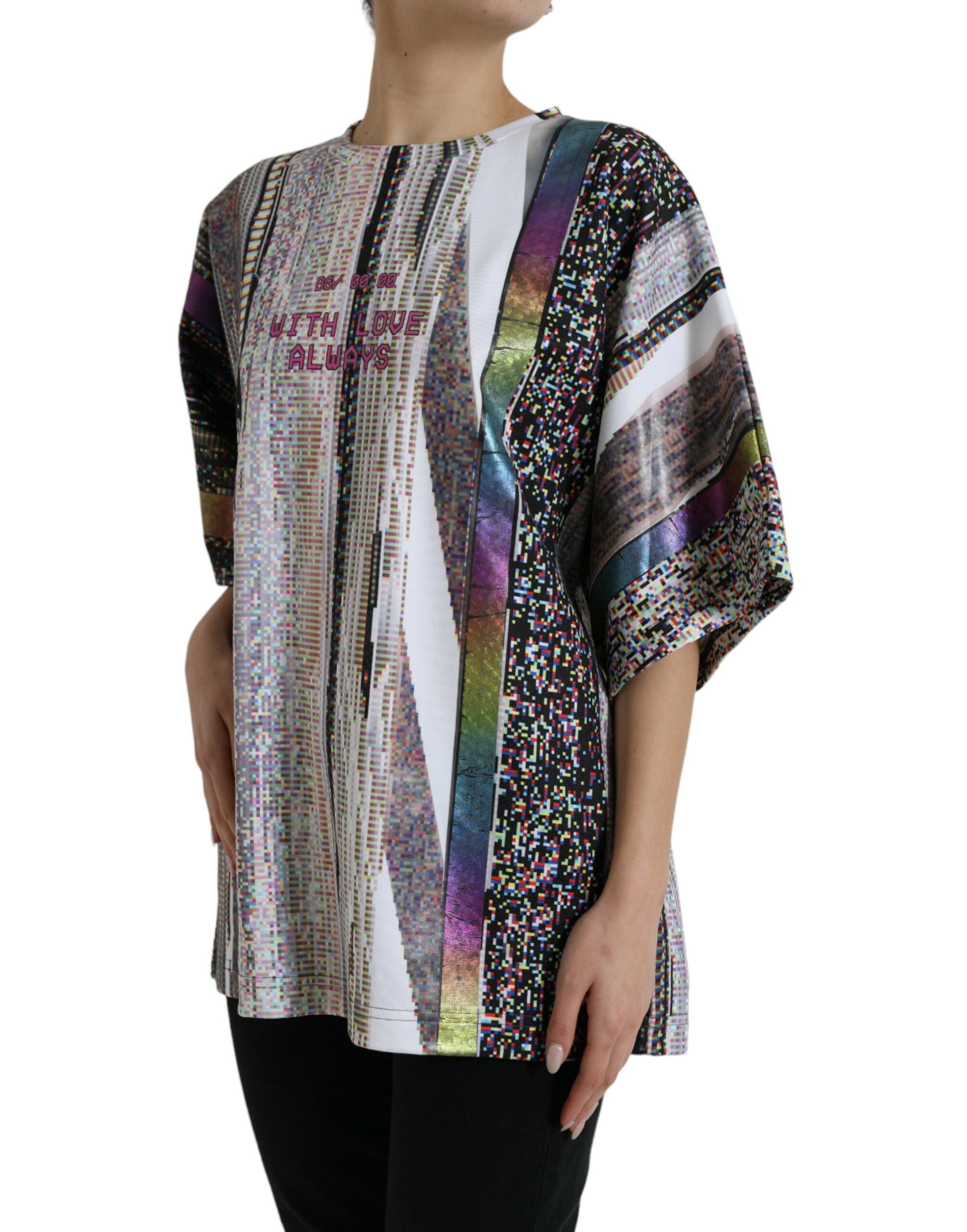 Camiseta multicolor con estampado "With Love Always" de Dolce & Gabbana-6
