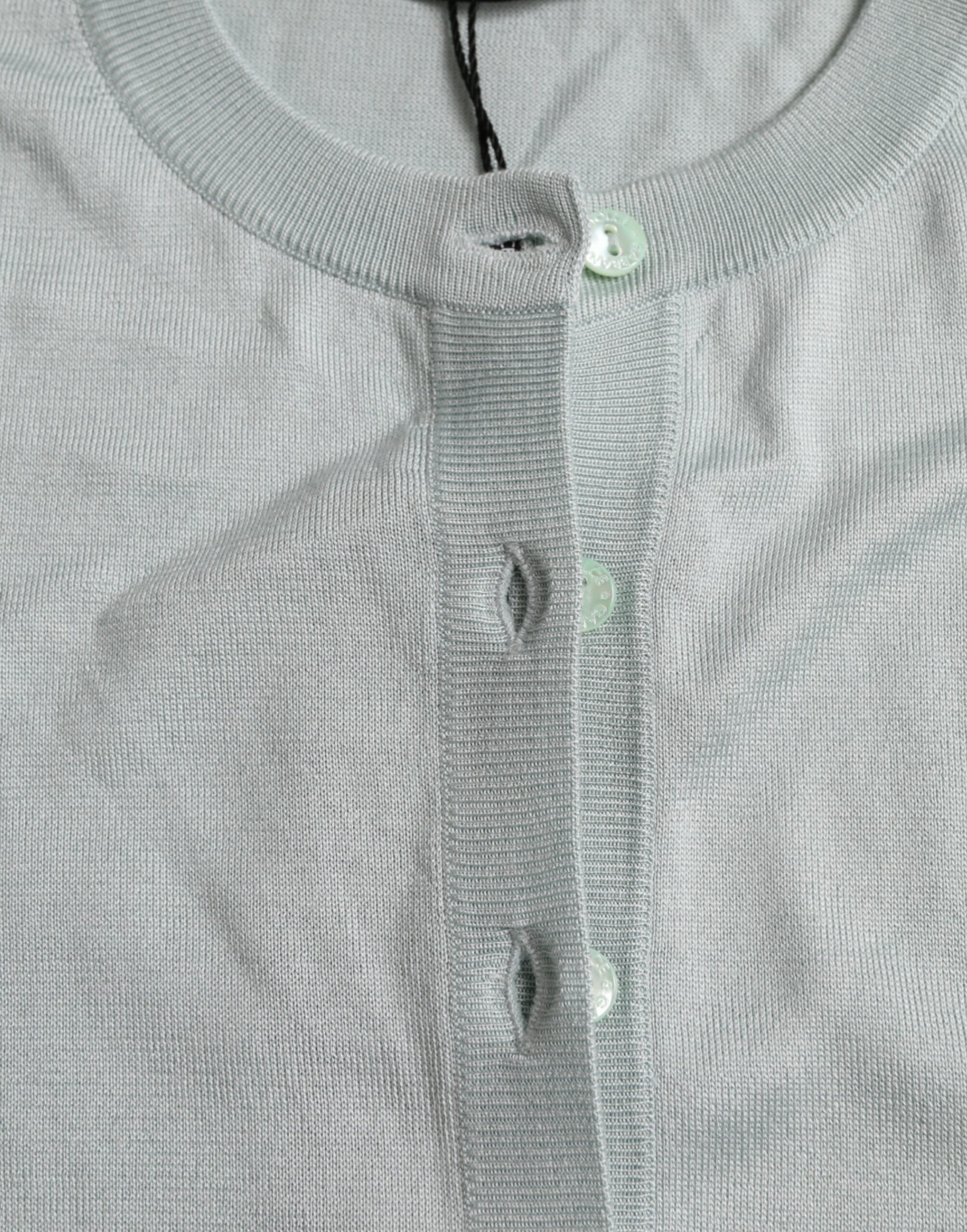 Dolce & Gabbana light blue silk round-neck knit sweater-6