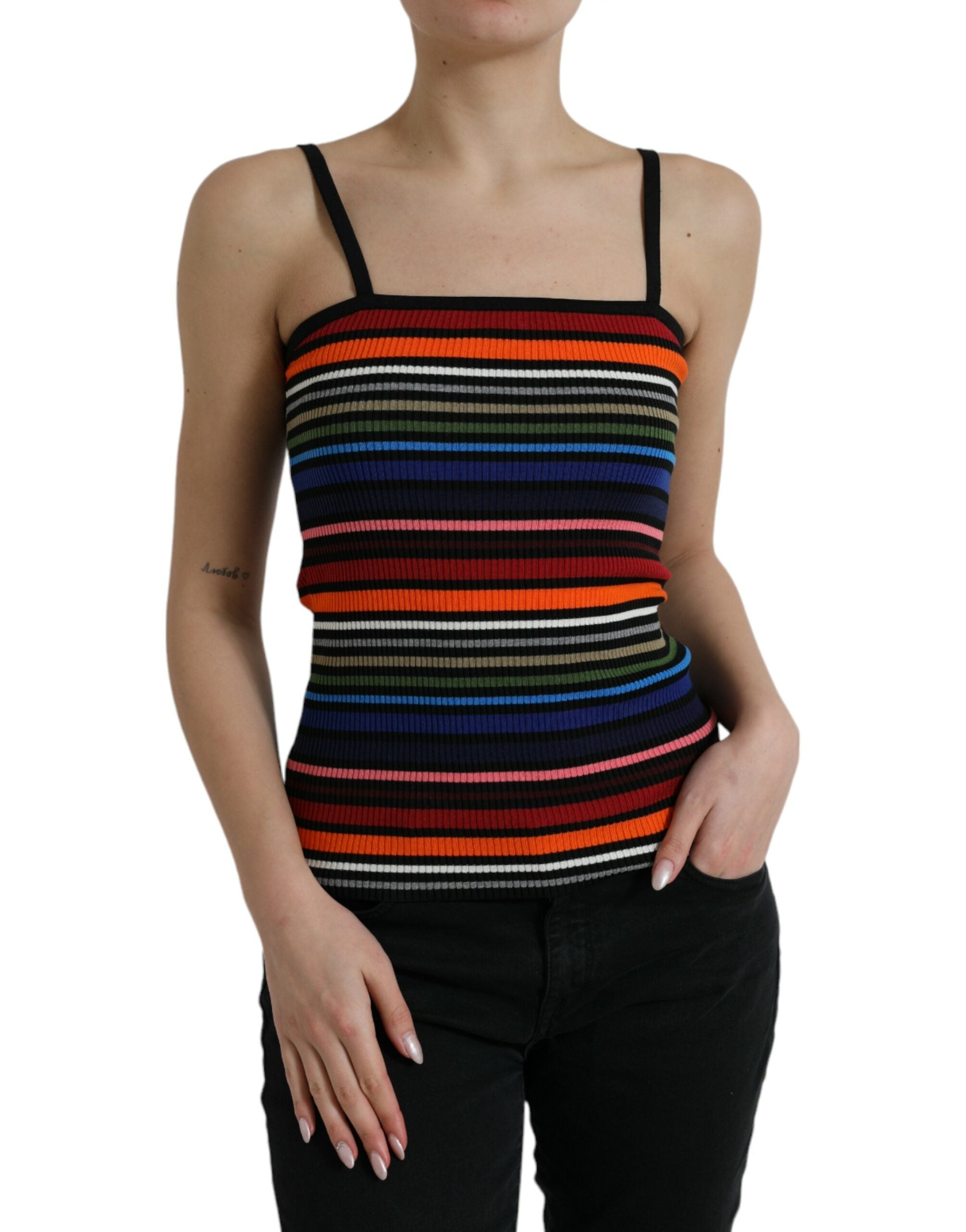 Dolce & Gabbana Mehrfarbig gestreiftes Spaghetti-Träger-Top-1