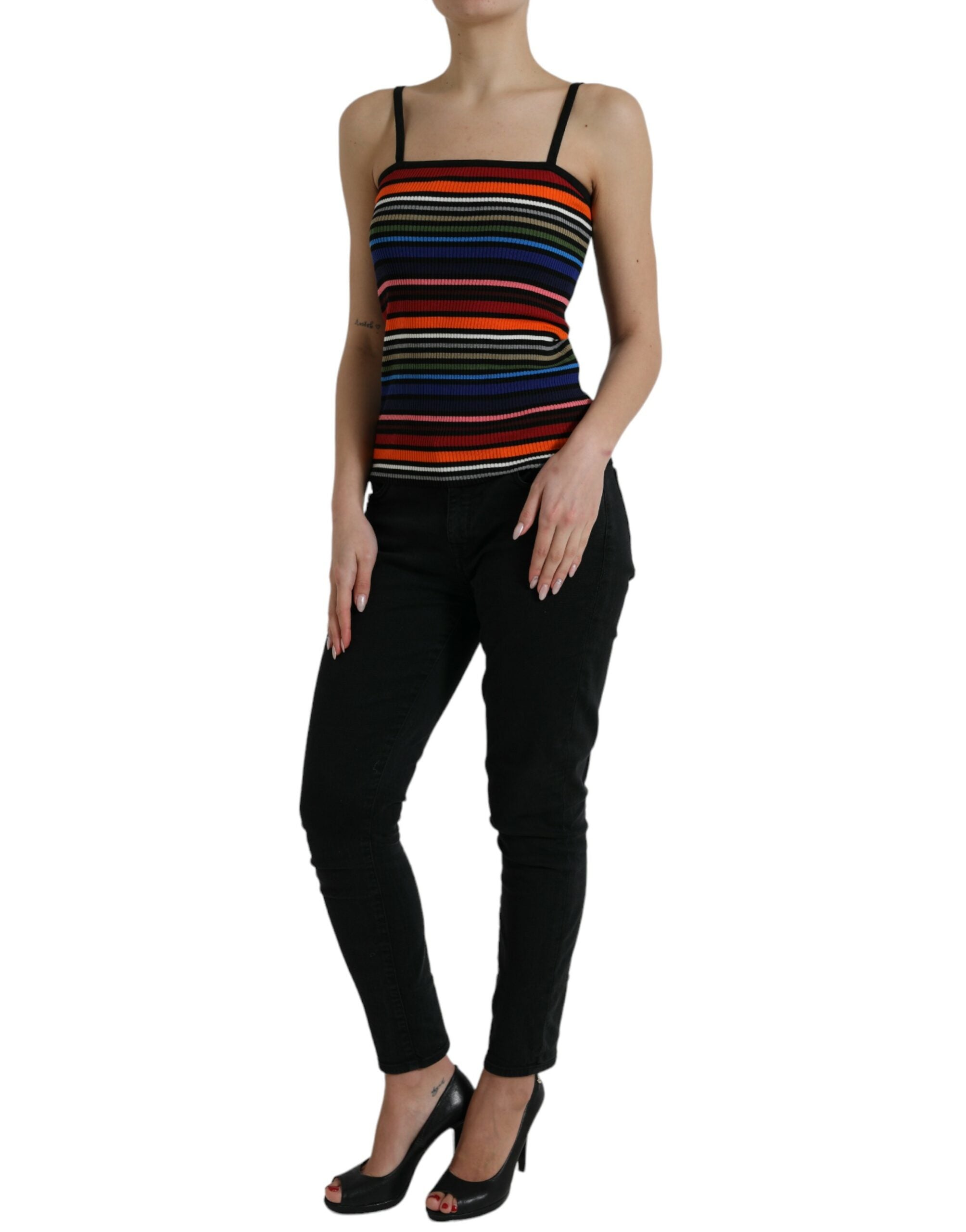 Dolce & Gabbana Mehrfarbig gestreiftes Spaghetti-Träger-Top-2