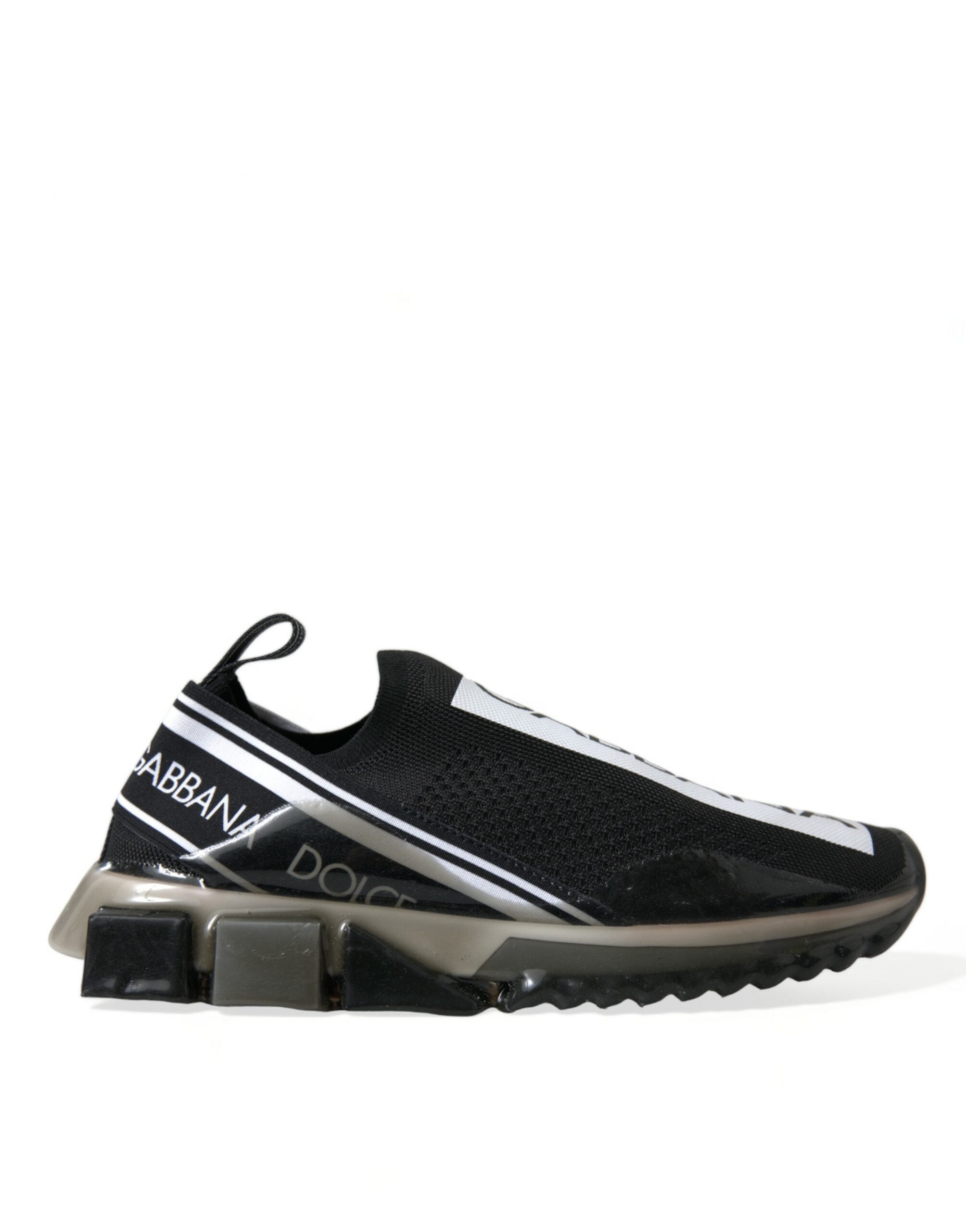 Dolce & Gabbana Black and White Slip-On Sneakers Sorrento Shoes