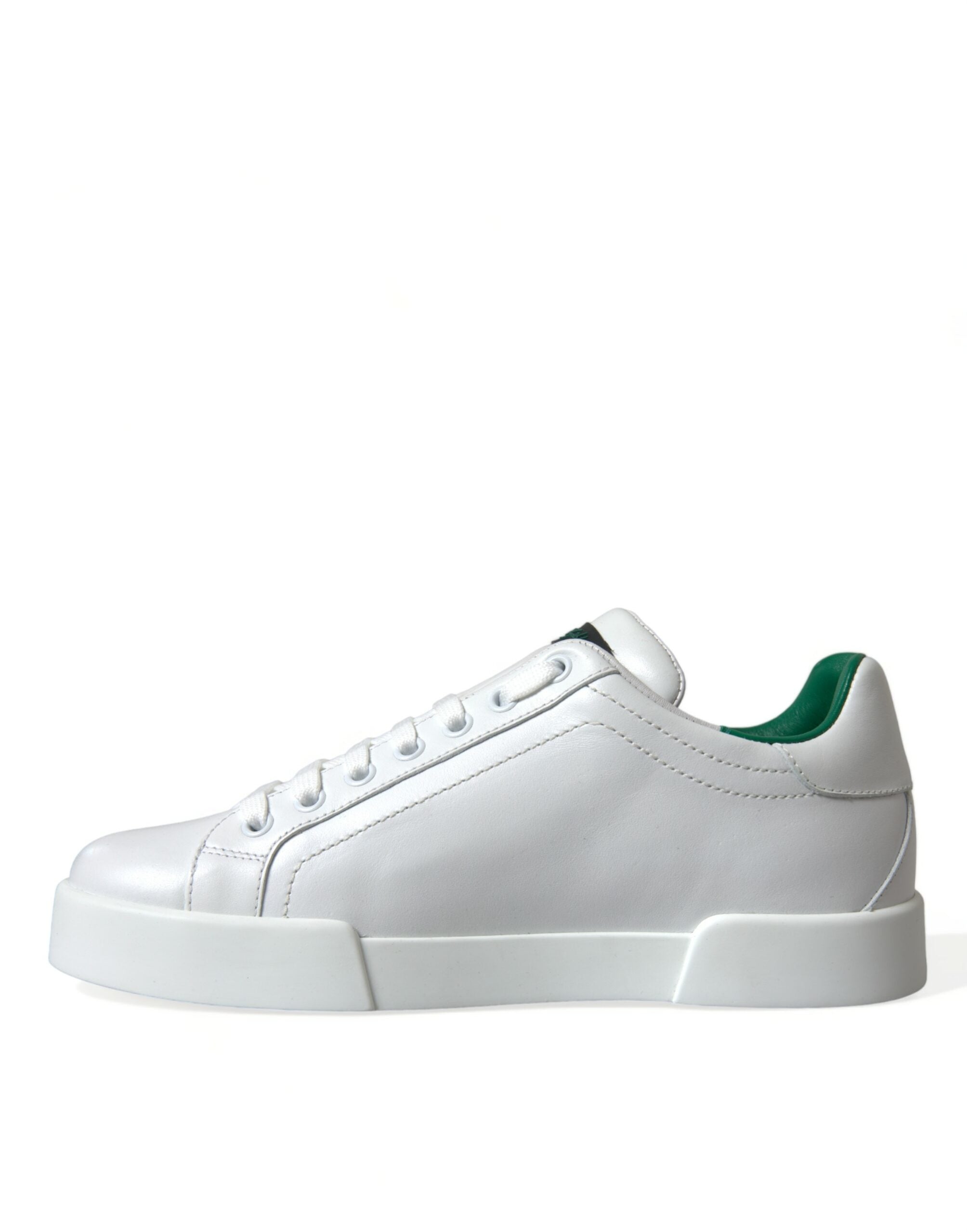 Zapatillas deportivas Portofino de piel verde y blanca de Dolce & Gabbana-5