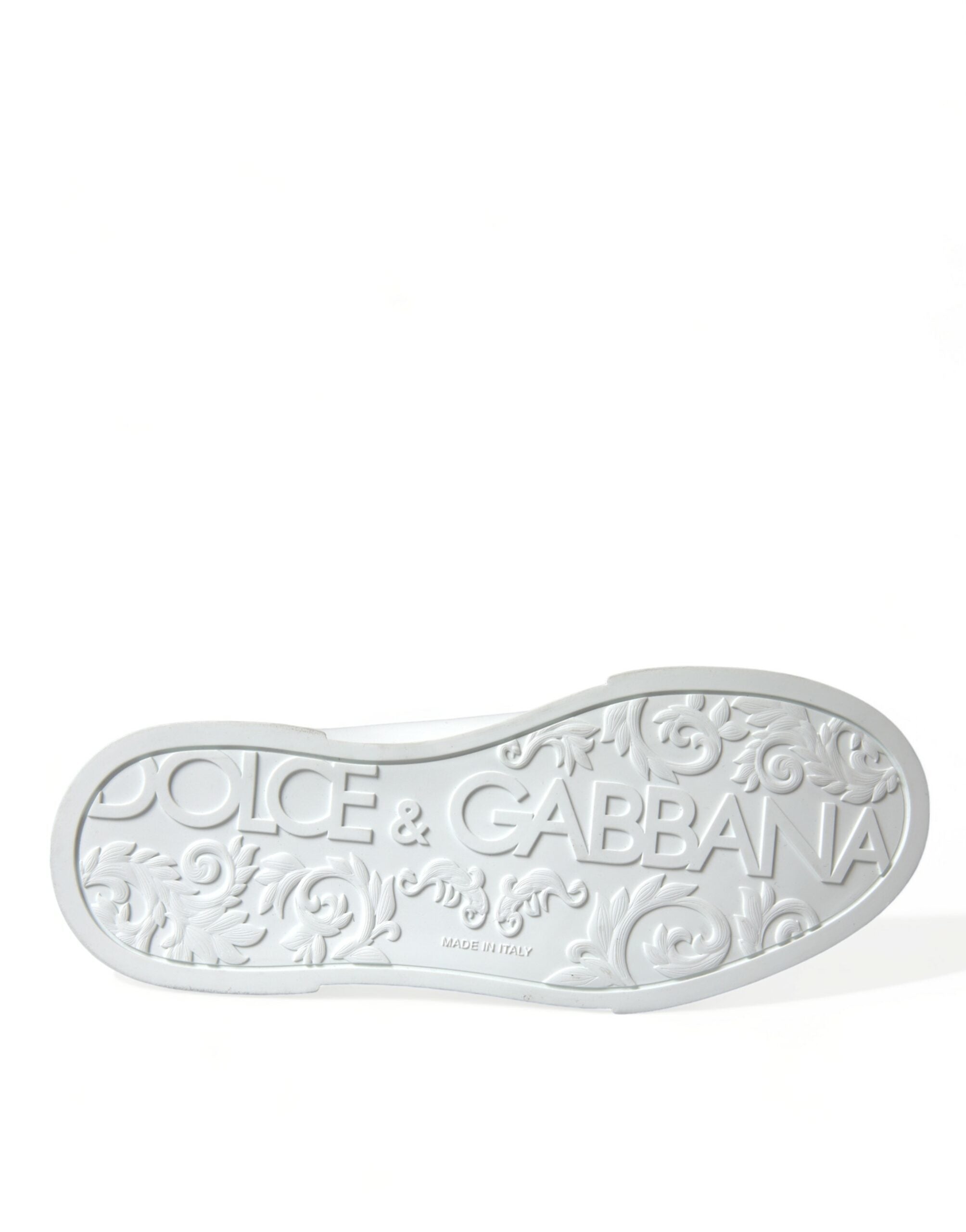 Zapatillas deportivas Portofino de piel verde y blanca de Dolce & Gabbana-6