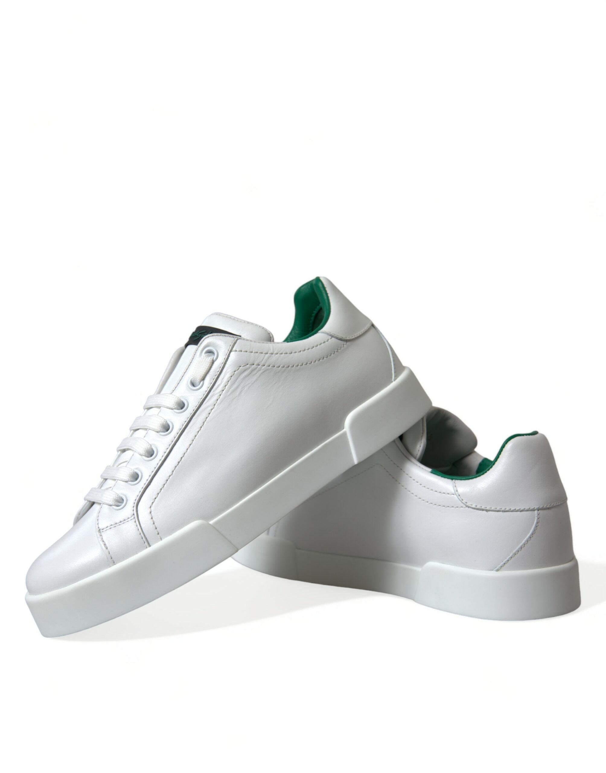 Zapatillas deportivas Portofino de piel verde y blanca de Dolce & Gabbana-7