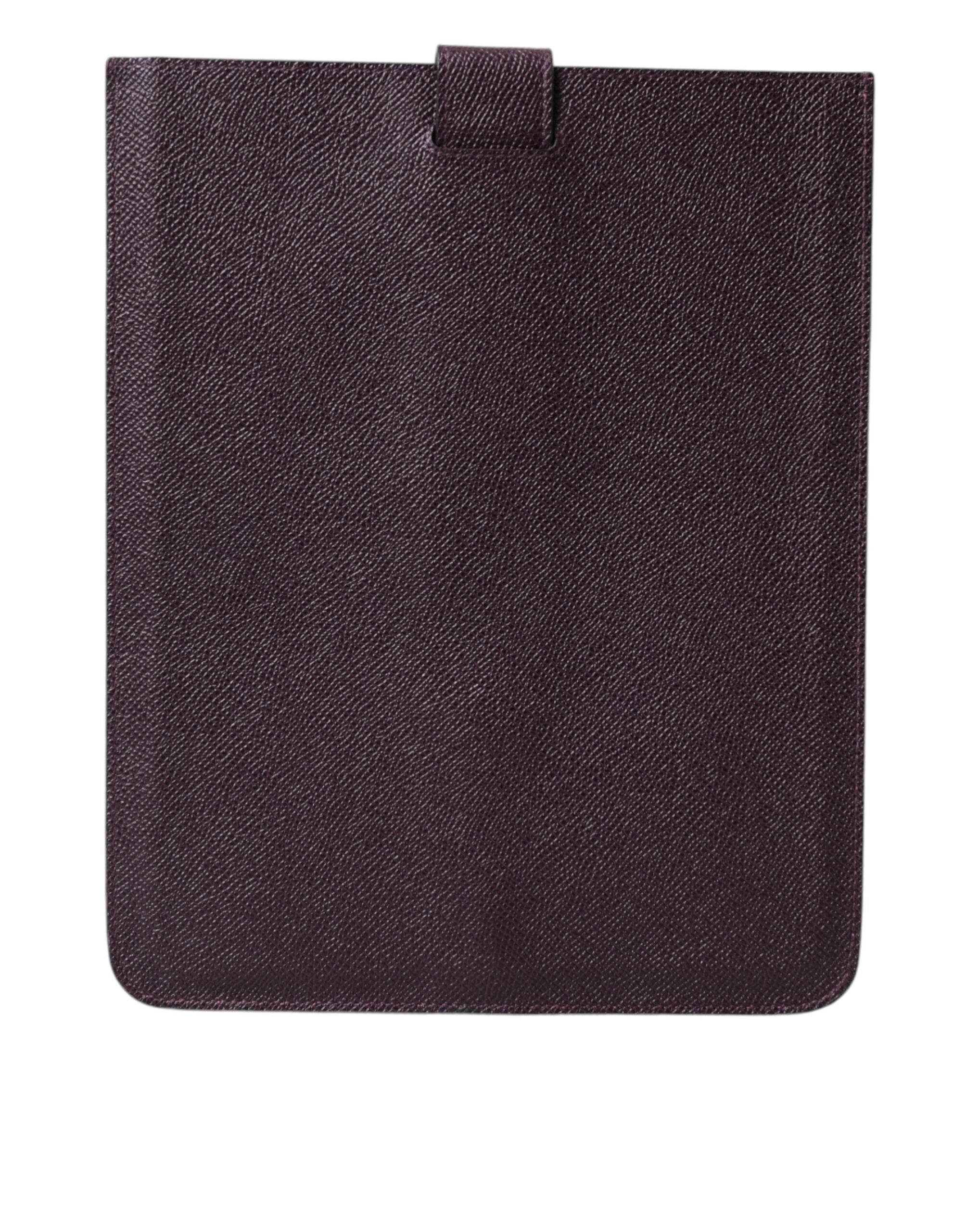 Dolce & Gabbana Dark Brown Leather Logo Plaque Cover Tablet Case-2