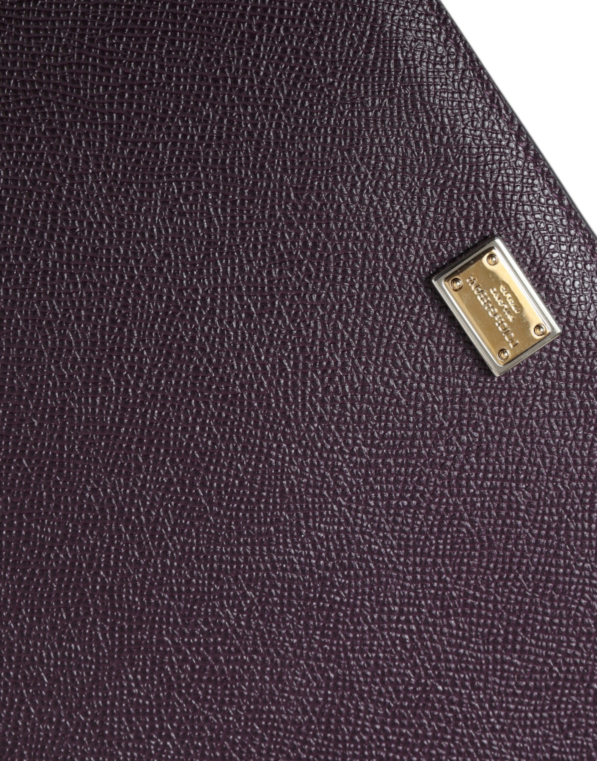 Dolce & Gabbana Dark Brown Leather Logo Plaque Cover Tablet Case-4