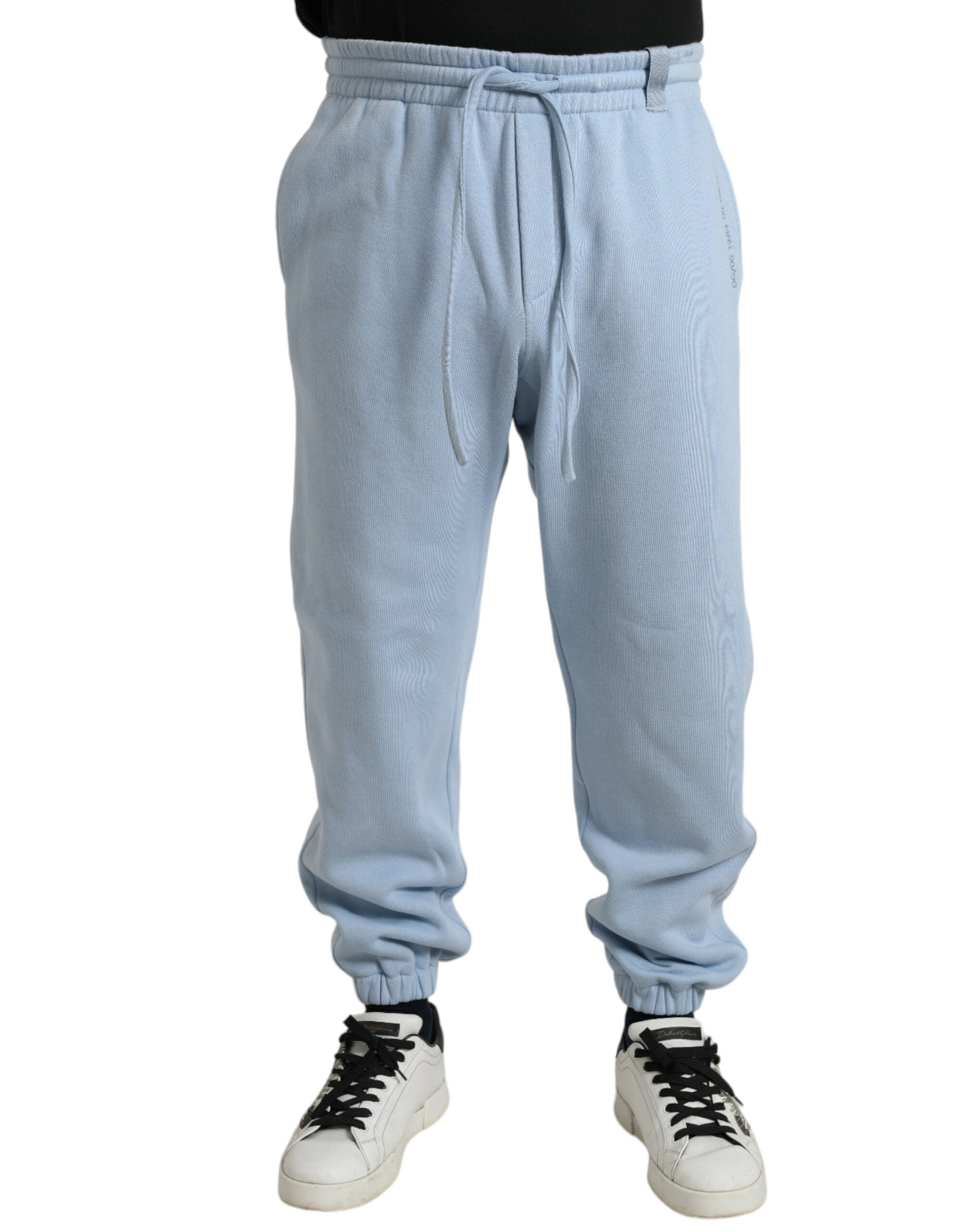 Dolce & Gabbana Light Blue Cotton Sweatpants Men's Jogger Pants-1