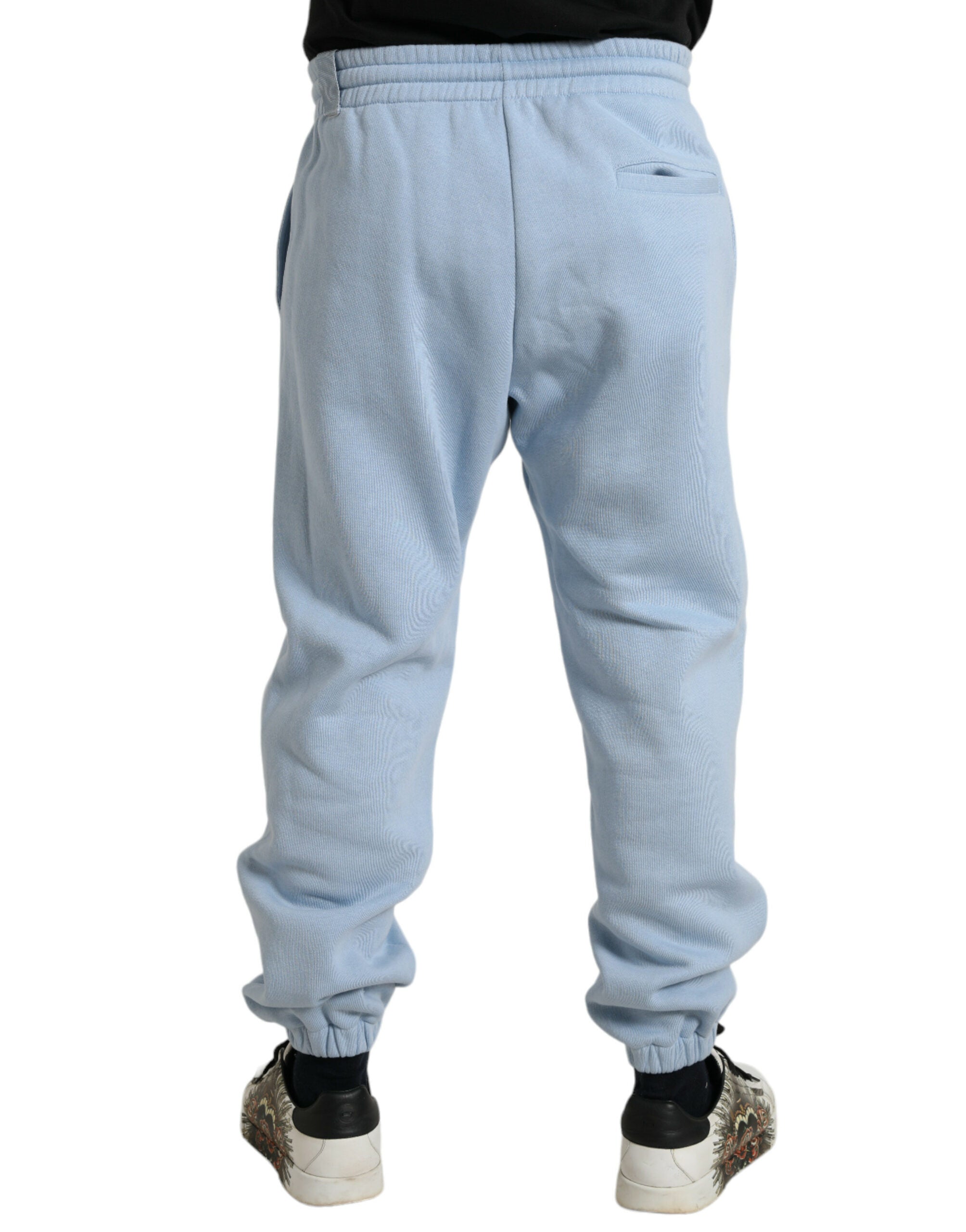 Dolce & Gabbana Light Blue Cotton Sweatpants Men's Jogger Pants-3
