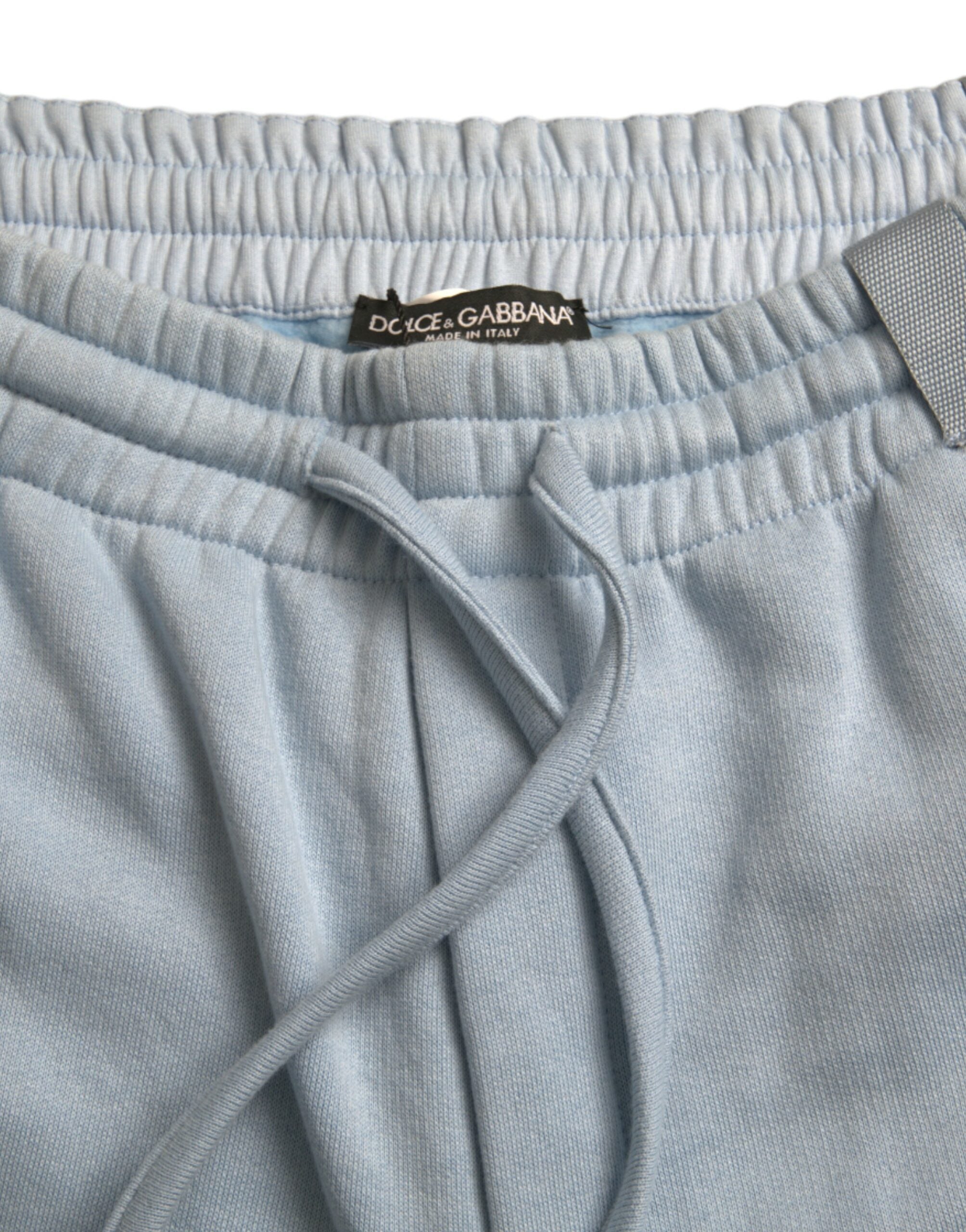 Dolce & Gabbana Light Blue Cotton Sweatpants Men's Jogger Pants-5