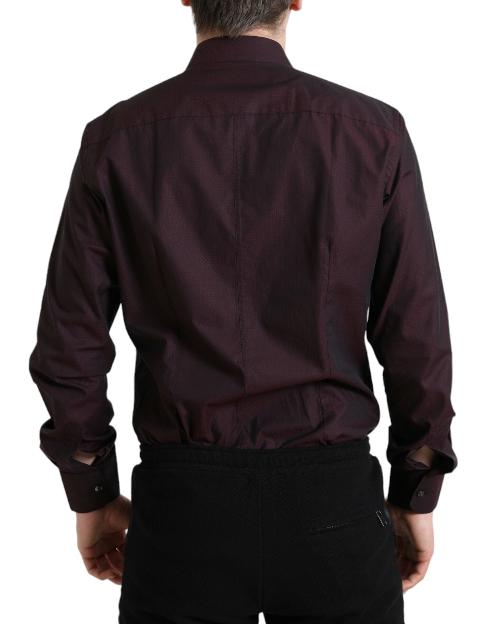 Camisa jacquard marrón castaño de Dolce & Gabbana MARTINI-3