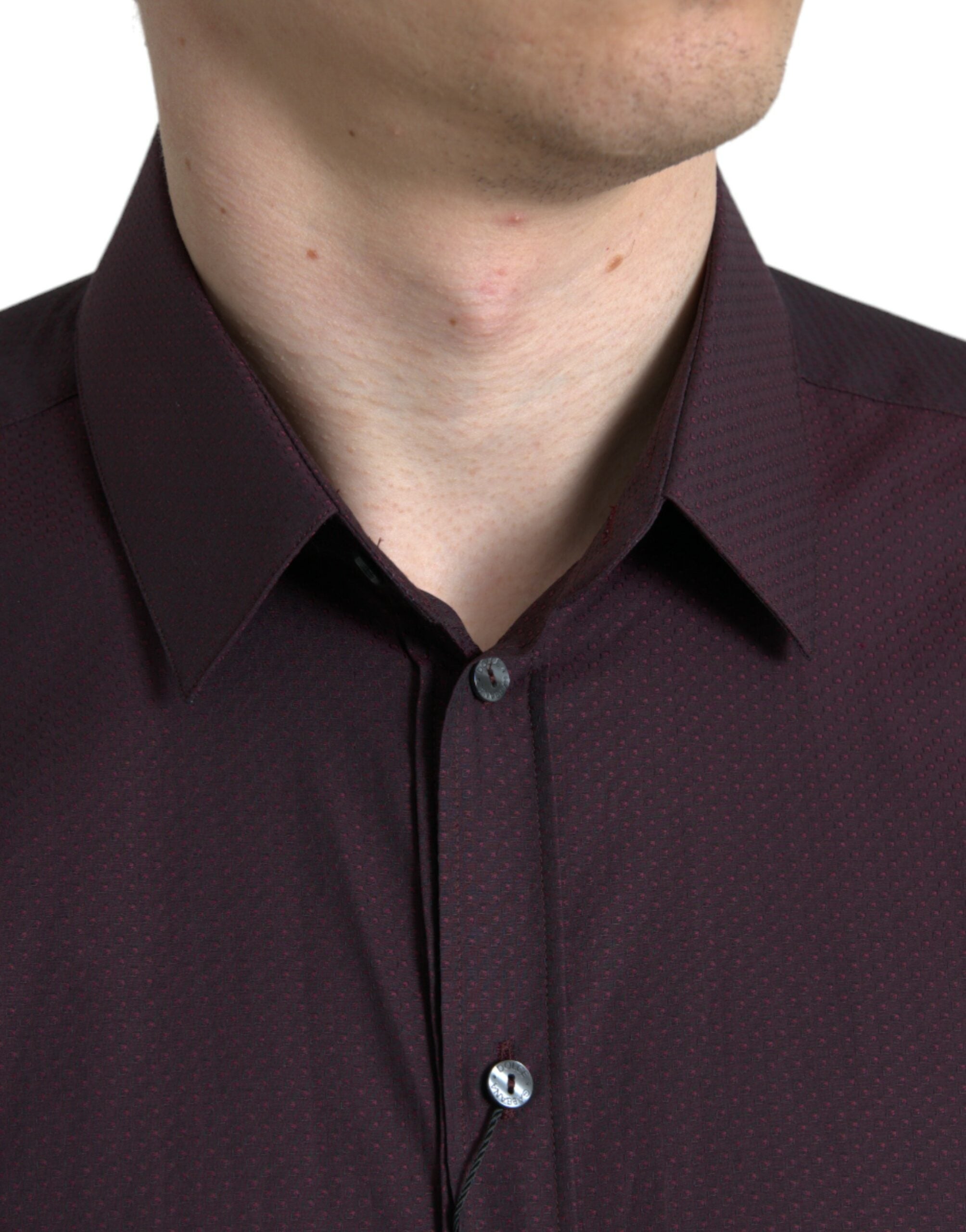 Camisa jacquard marrón castaño de Dolce & Gabbana MARTINI-4