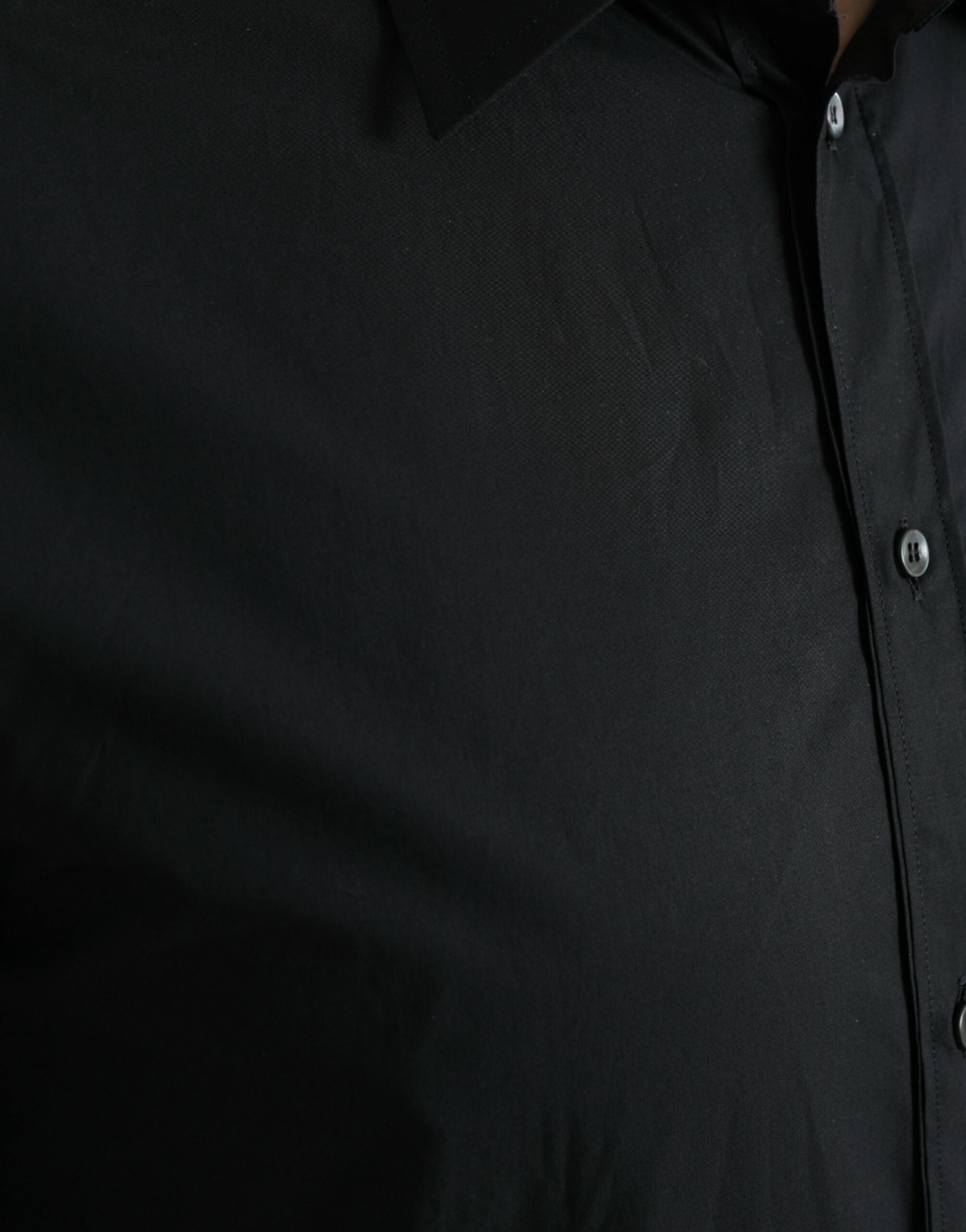 Dolce & Gabbana Black Cotton Shirt for Men GOLD Formal-5