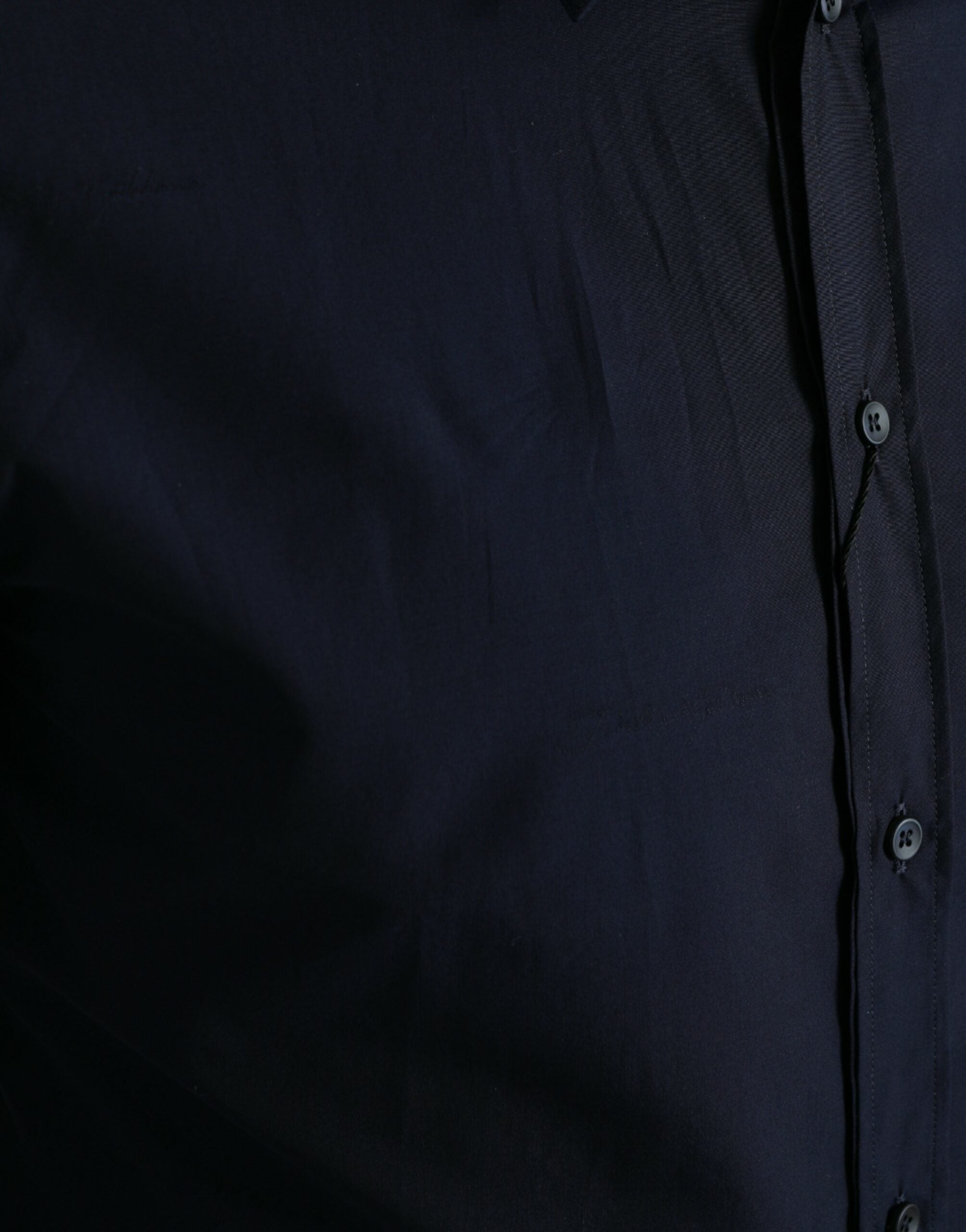 Dolce & Gabbana Navy Blue Slim Fit Formal Shirt GOLD-4