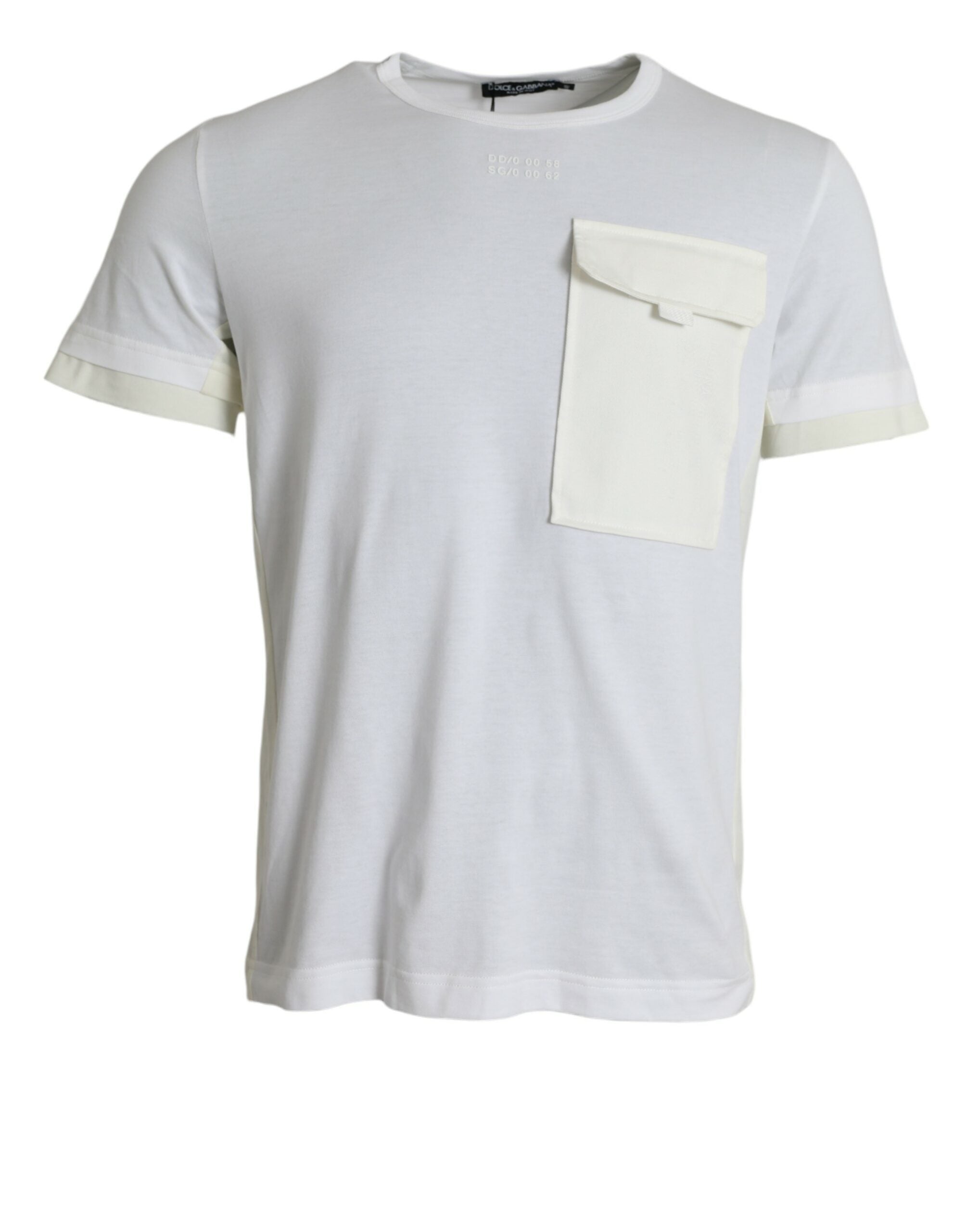 Dolce & Gabbana Weißes Baumwolltaschen-T-Shirt mit kurzen Ärmeln-1