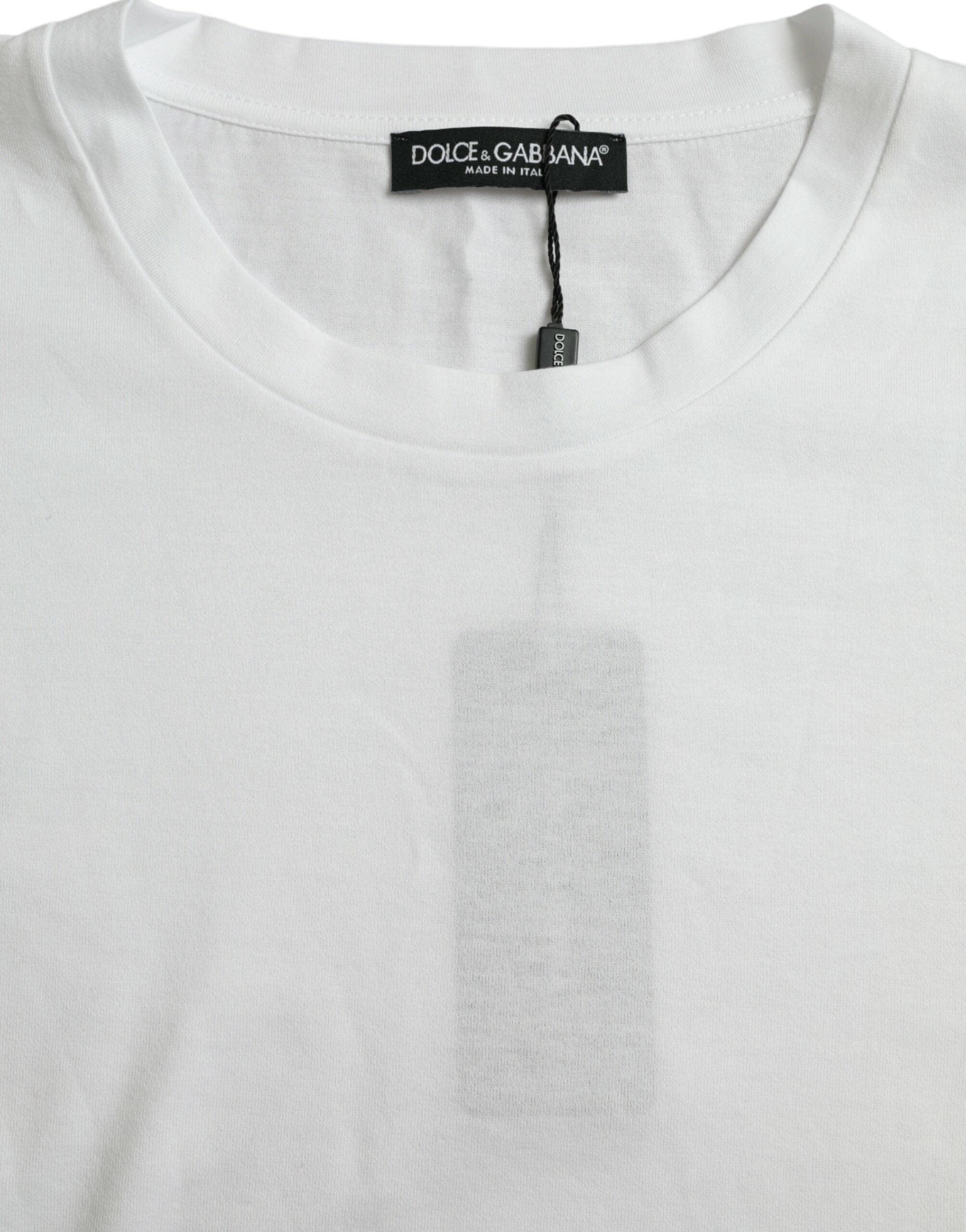 Dolce & Gabbana White cotton short-sleeved round-neck T-shirt-3