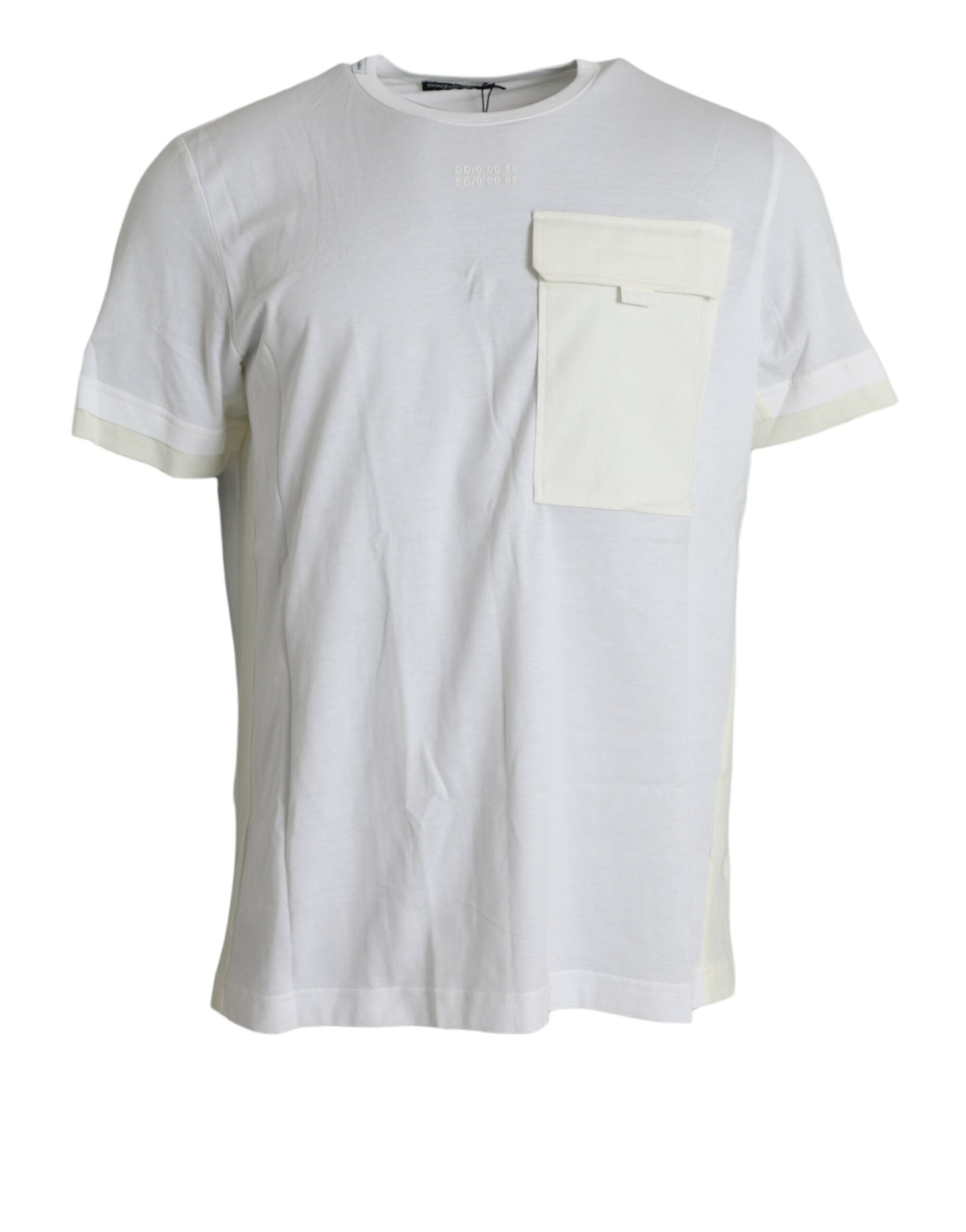 Dolce & Gabbana White Cotton Pocket Short Sleeve T-Shirt-1