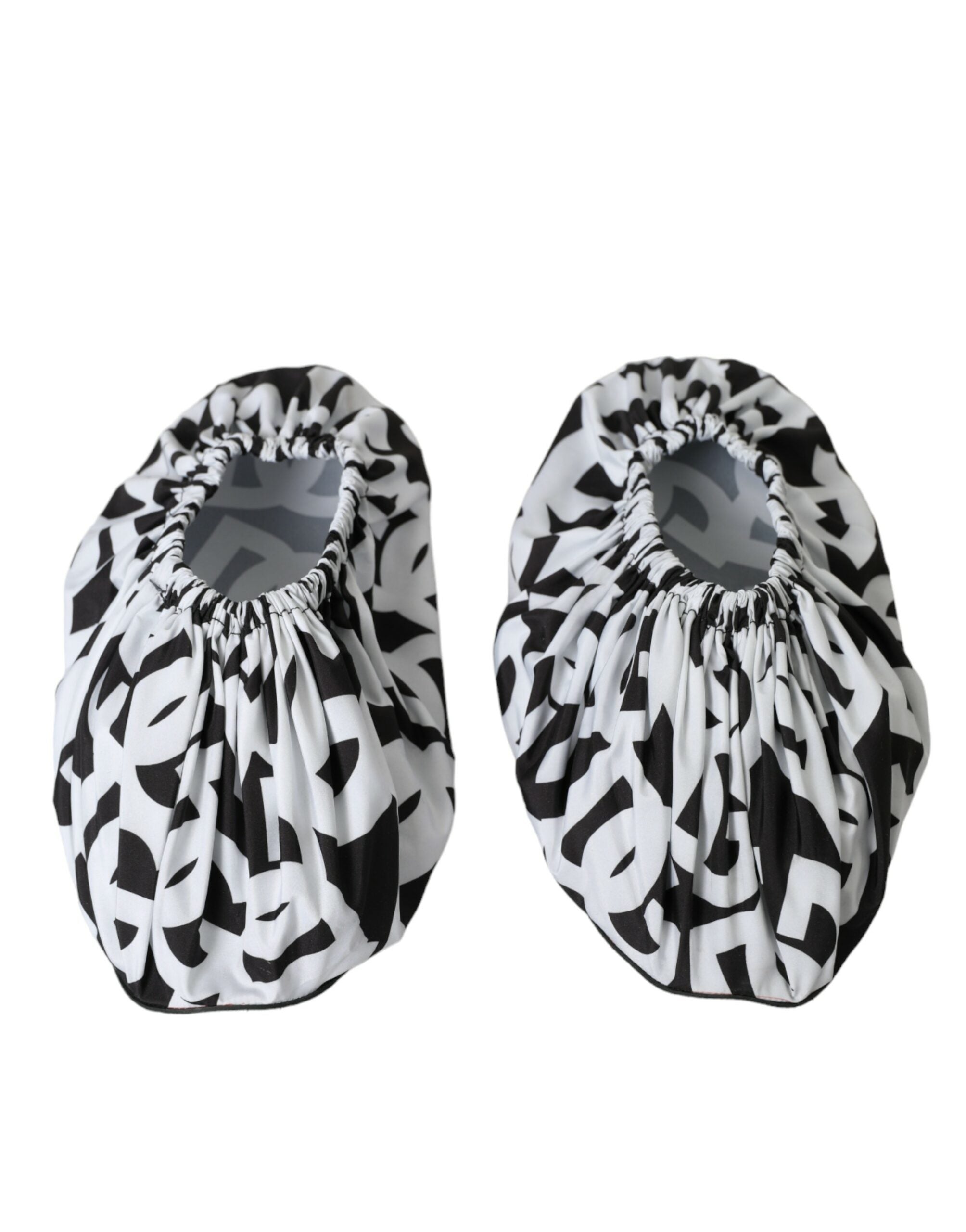 Zapatos planos sin cordones de nailon con estampado del logotipo blanco de Dolce & Gabbana-6
