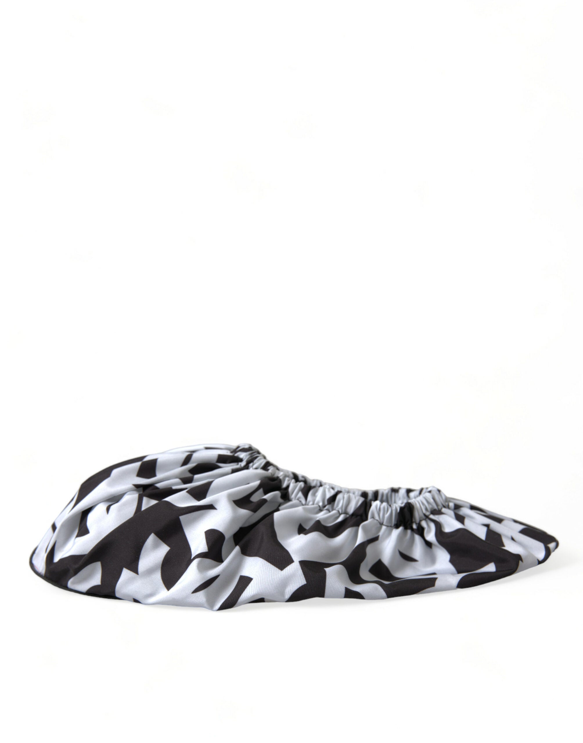 Zapatos planos sin cordones de nailon con estampado del logotipo blanco de Dolce & Gabbana-1