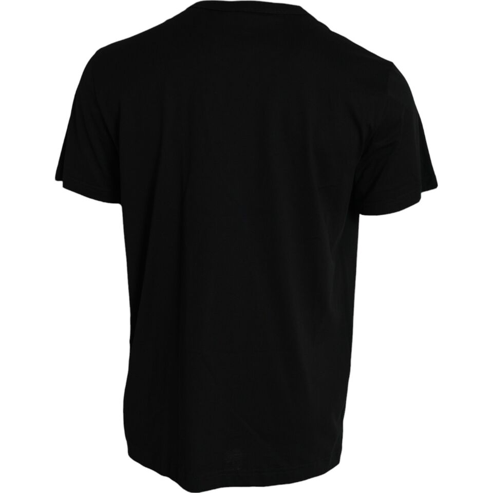 Dolce & Gabbana Black Silver Chain Short Sleeve T-Shirt-2