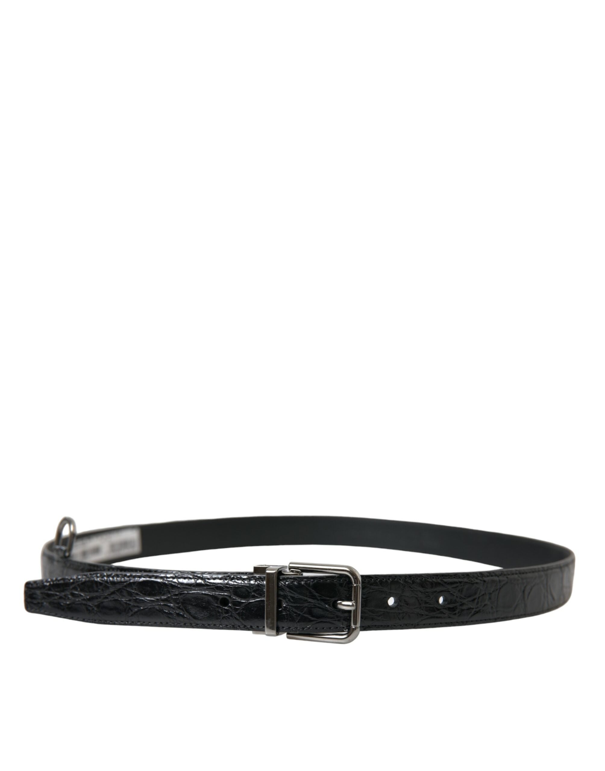 Dolce & Gabbana black leather belt with silver metal buckle-2