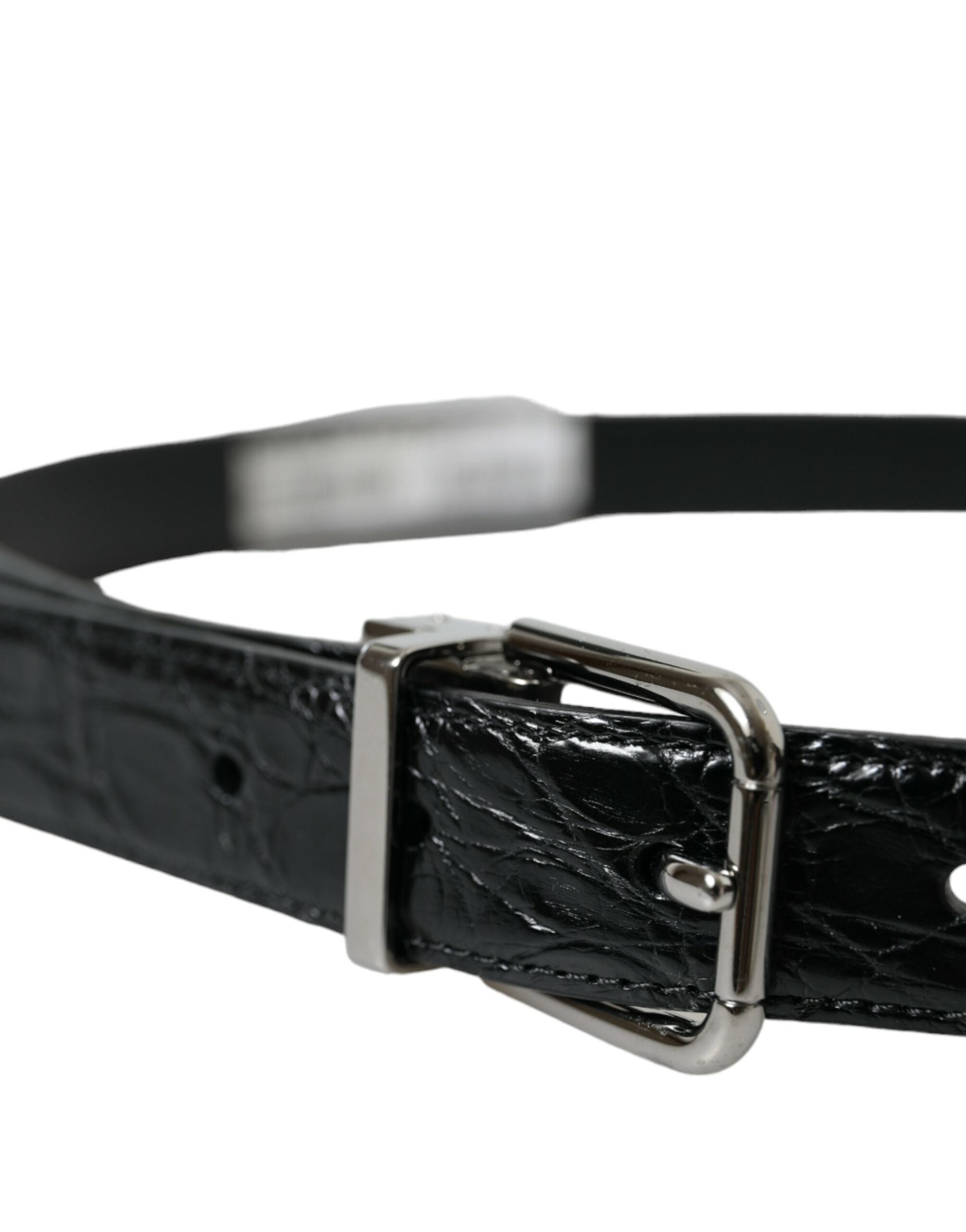 Dolce & Gabbana black leather belt with silver metal buckle-3